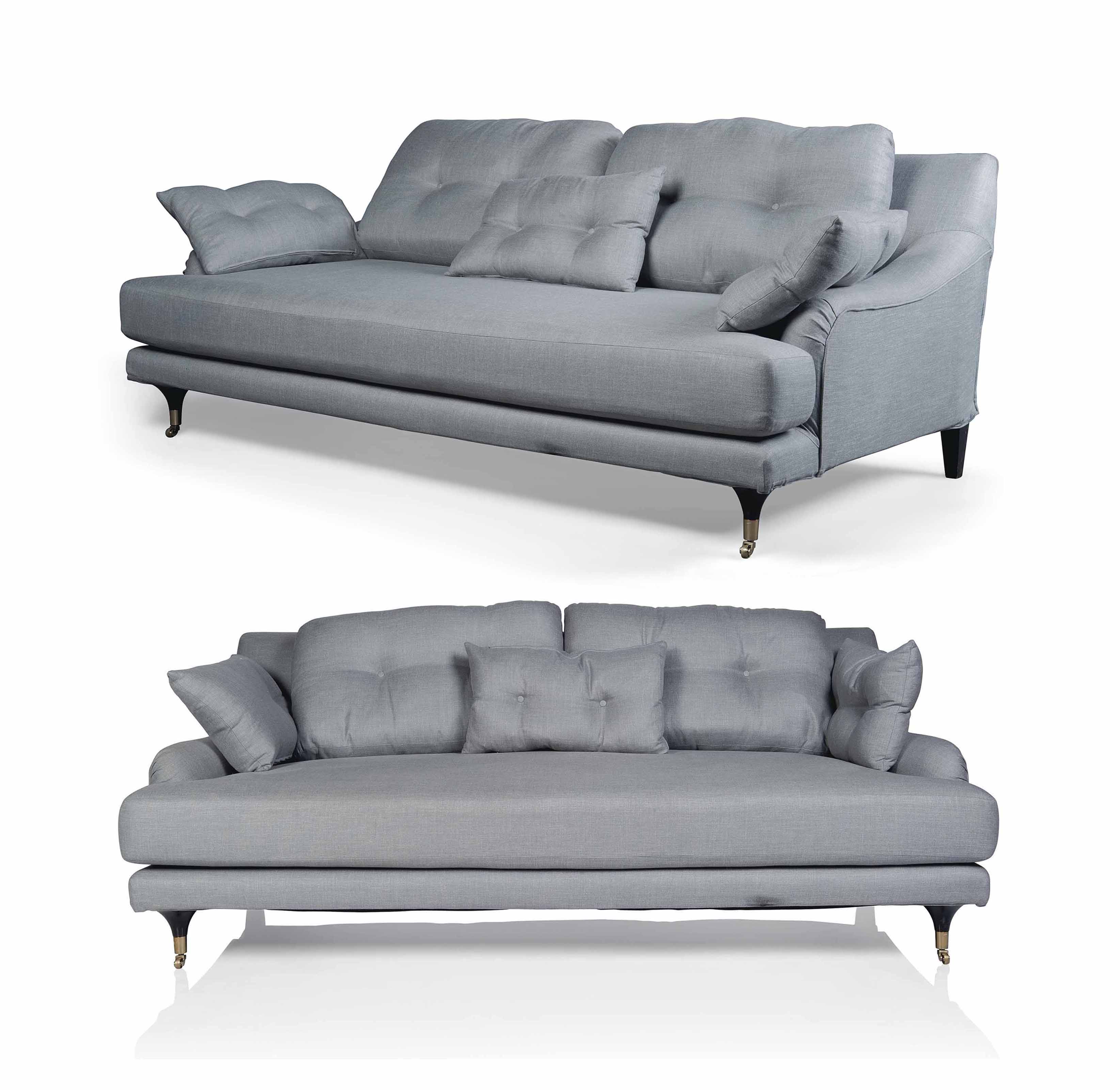 A PAIR OF LARGE PALE GREY SOFAS , MODERN Christie's