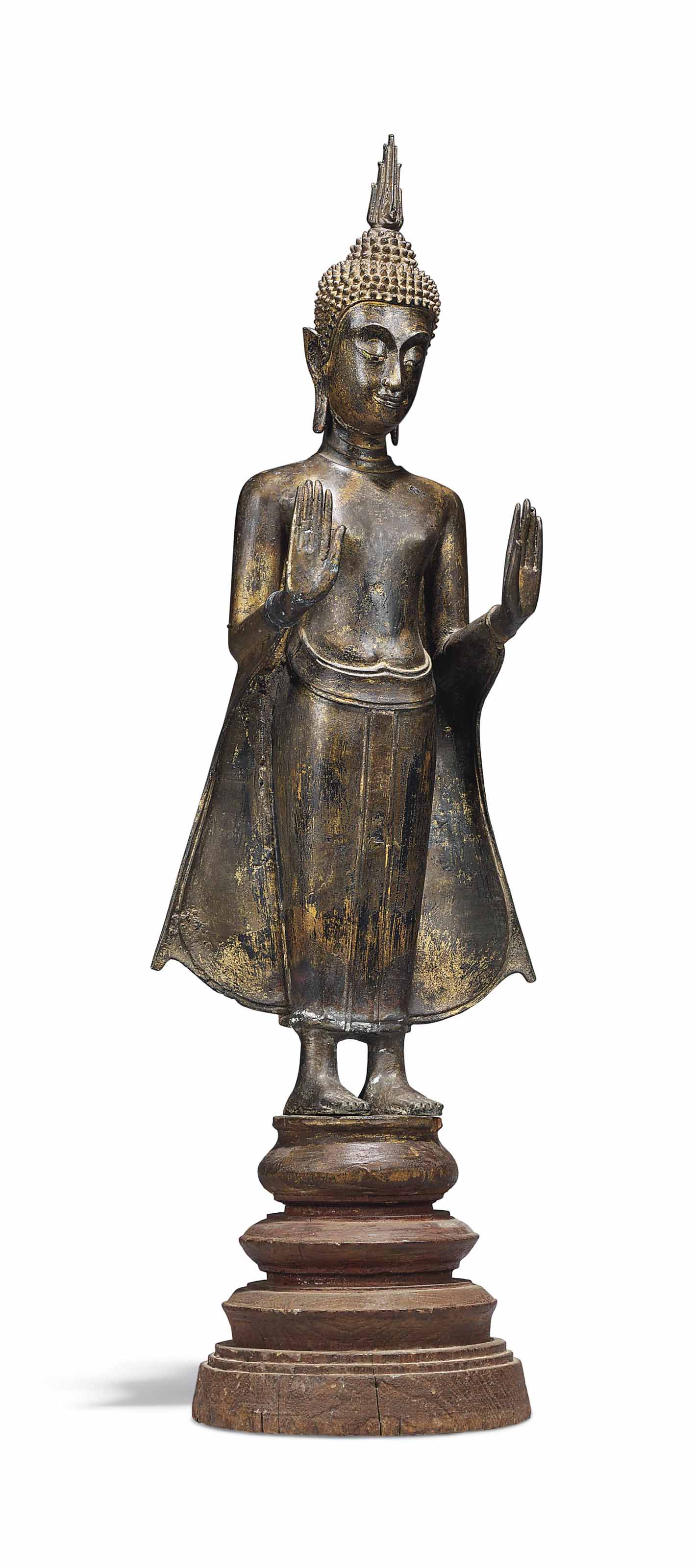A BRONZE FIGURE OF BUDDHA , THAILAND, AYUTTHAYA PERIOD, 17TH CENTURY