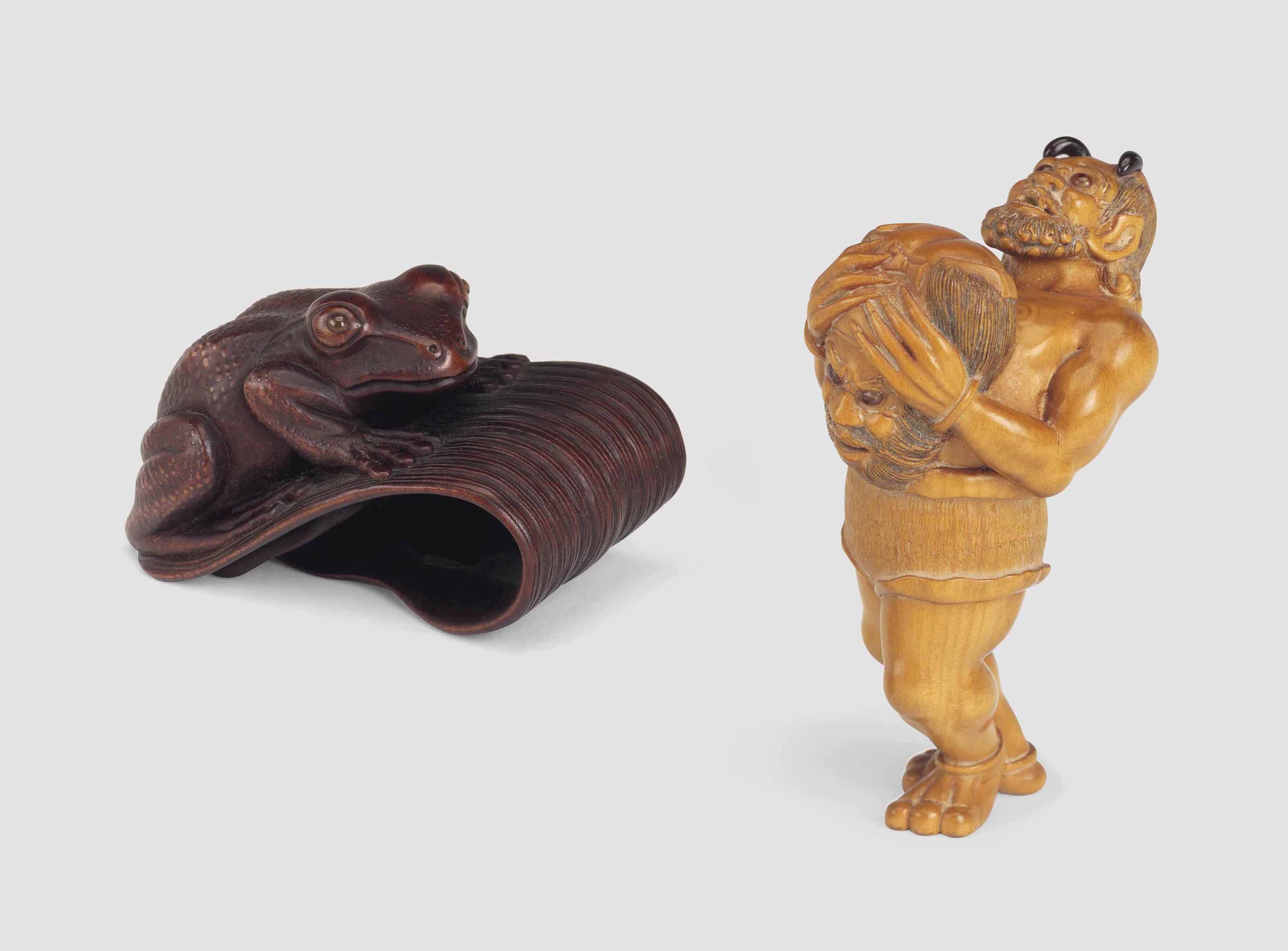 An Ivory Netsuke of a Sage on a Crane, Signed Ikko (Hasegawa Ikko