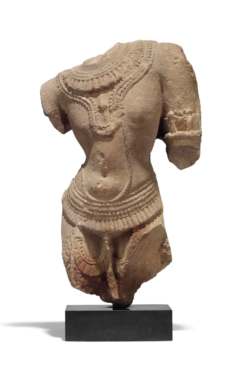 A SANDSTONE MALE TORSO