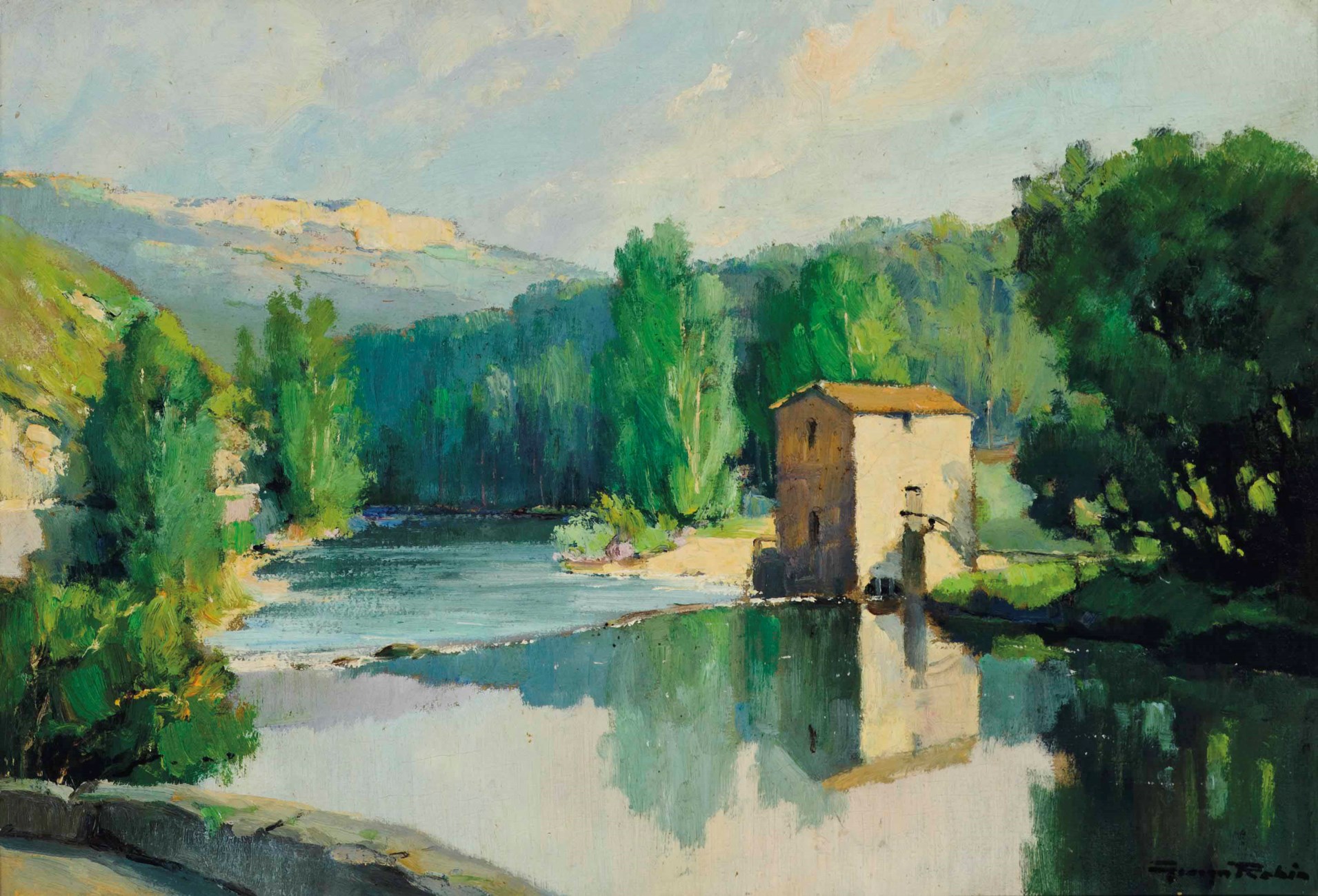 Georges Robin (FRENCH, 1903-2003), A watermill on the river | Christie's