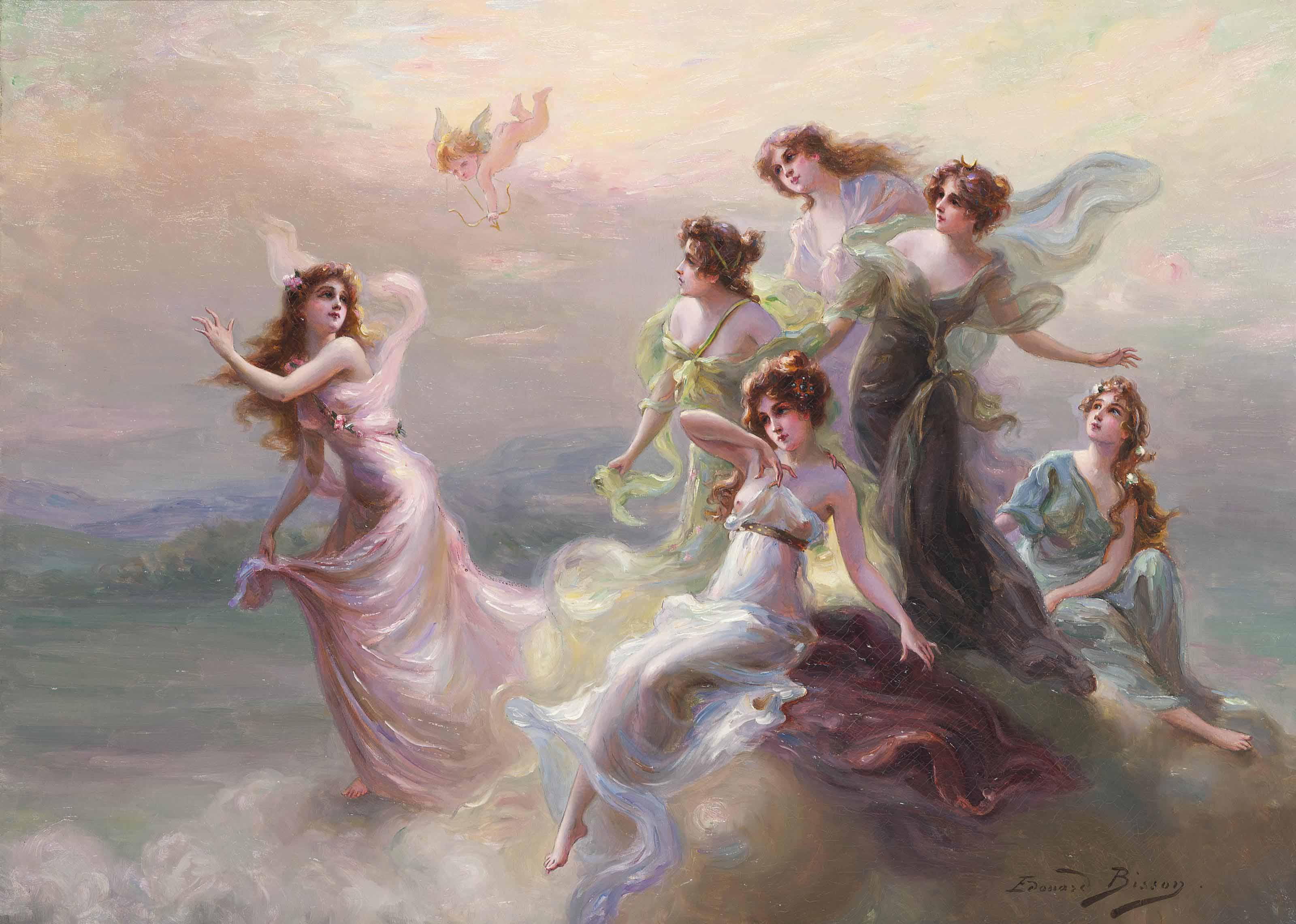 Edouard Bisson French 1856 1939 The Dance Of The Nymphs