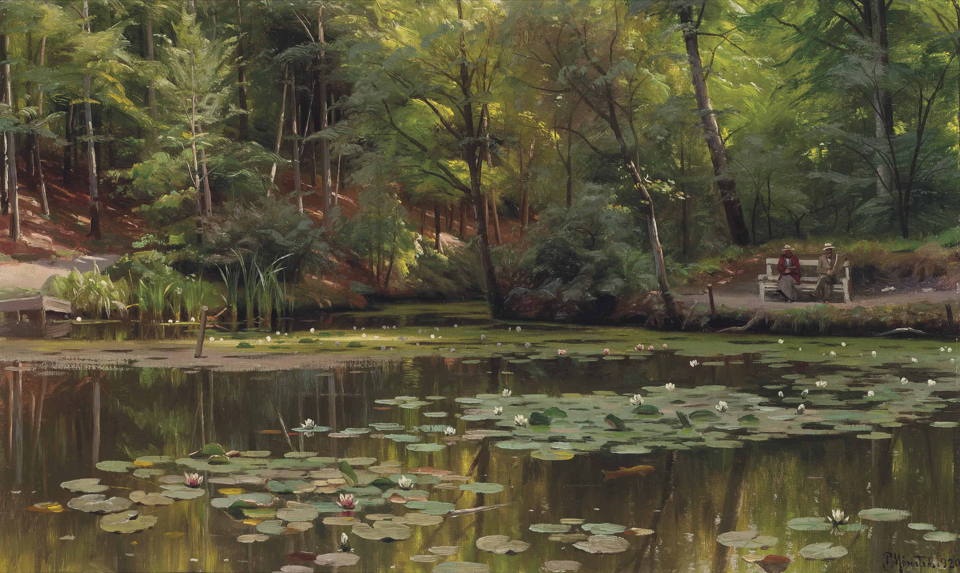 Waterlilies by Peder Mork Monsted (1859-1941, Denmark) | Reproductions