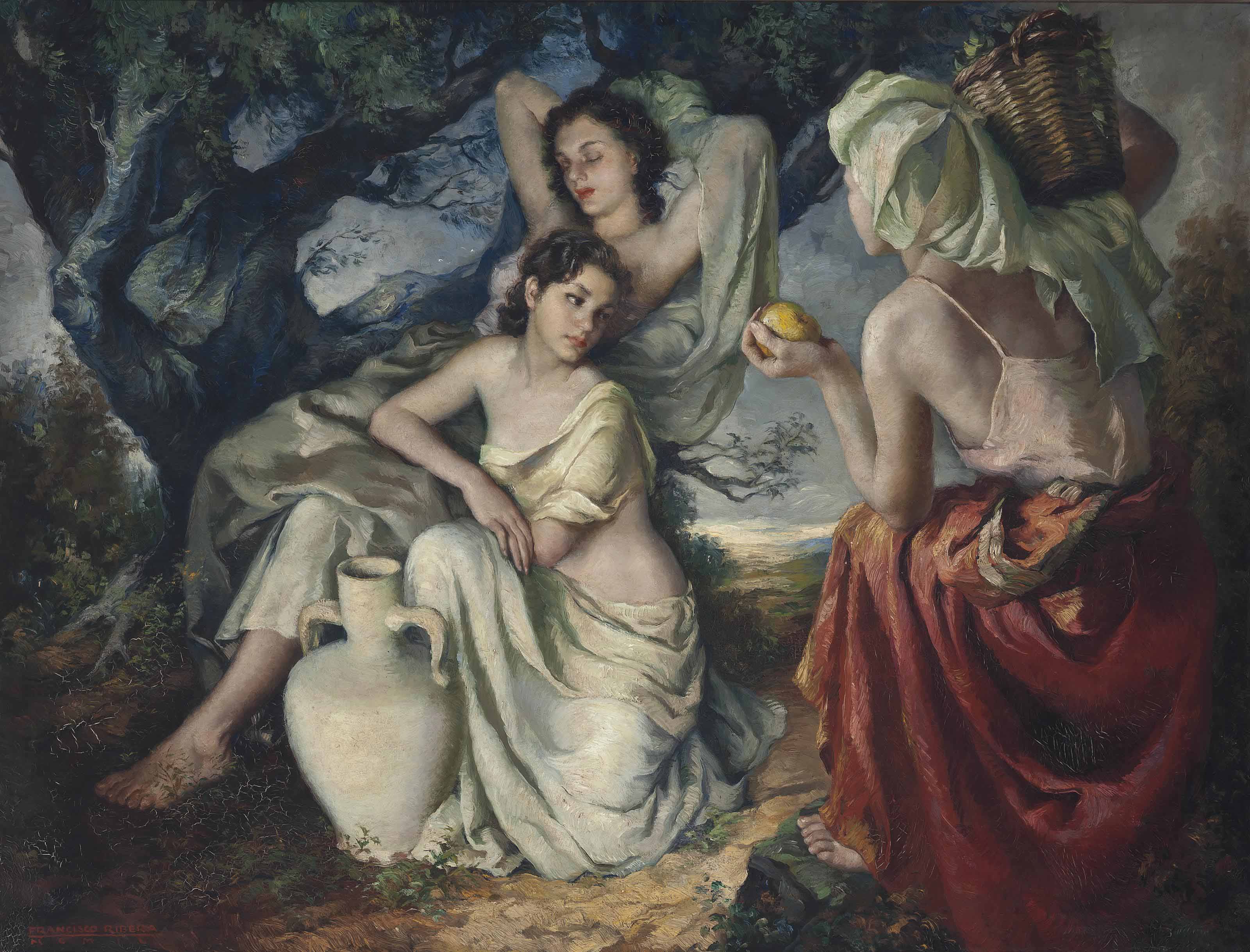 Francisco Ribera Gómez (SPANISH, 1907-1990), The land maidens
