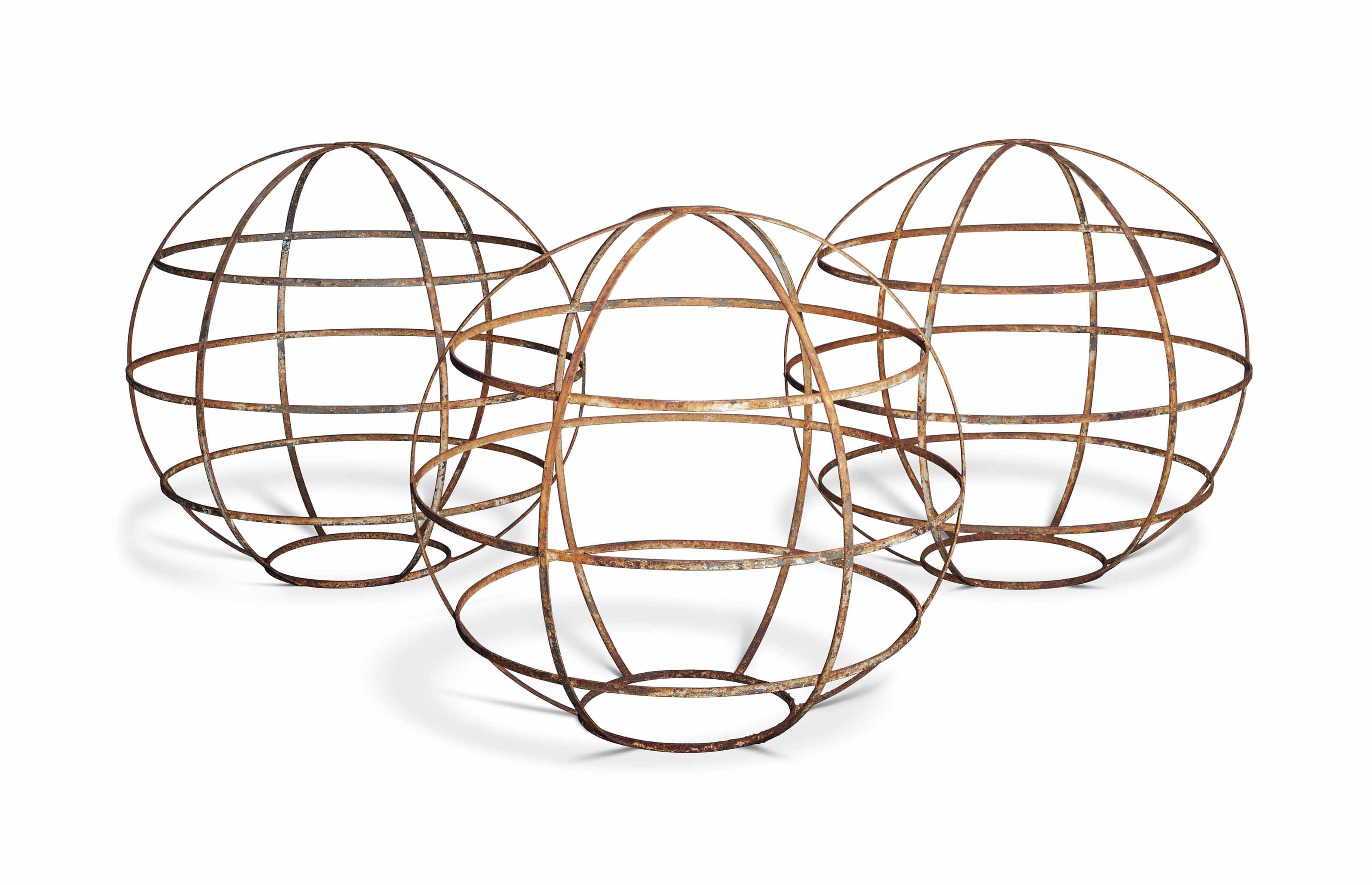 THREE REGENCY WROUGHTIRON GARDEN ORNAMENTS