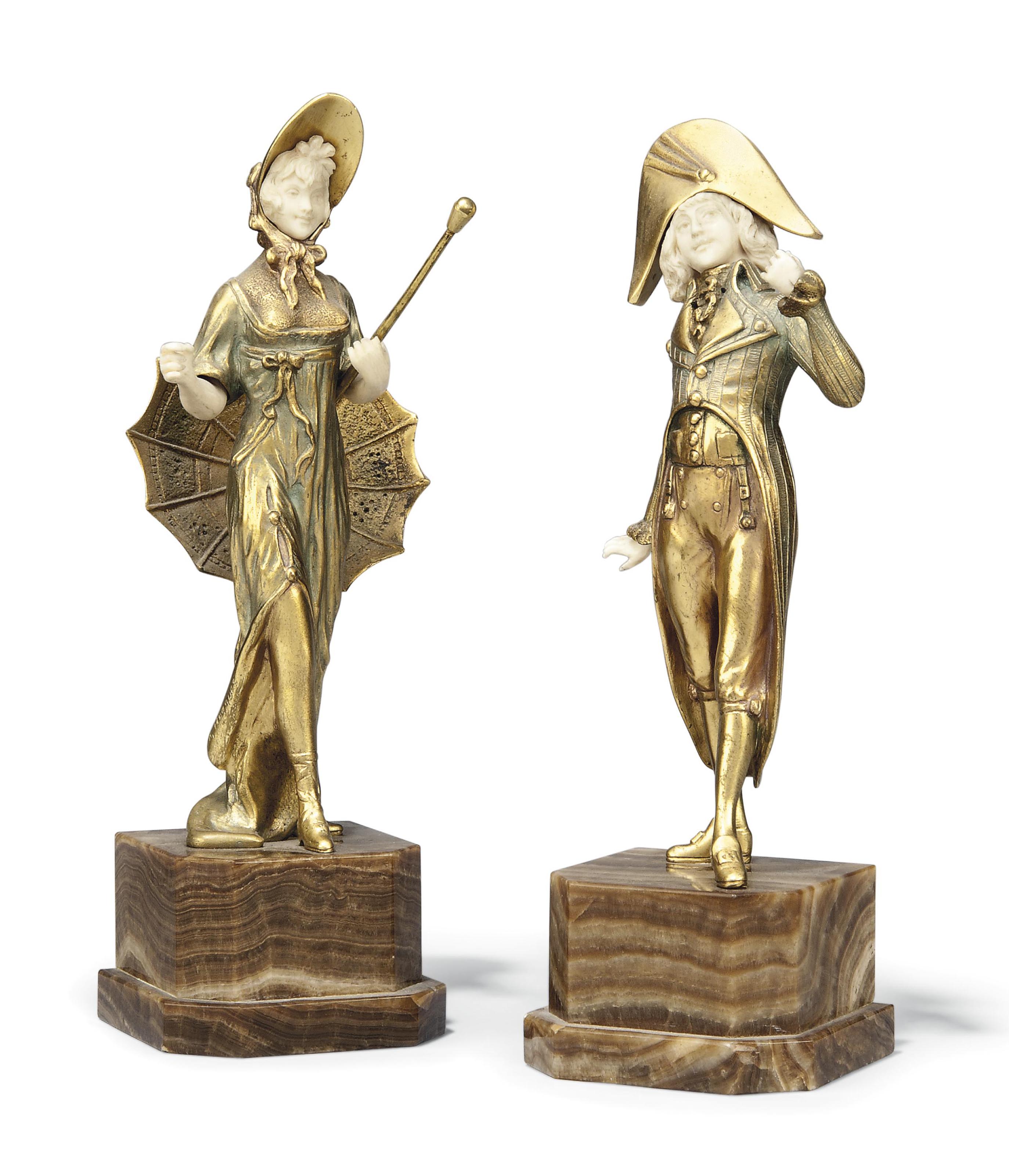 bronze and ivory figures