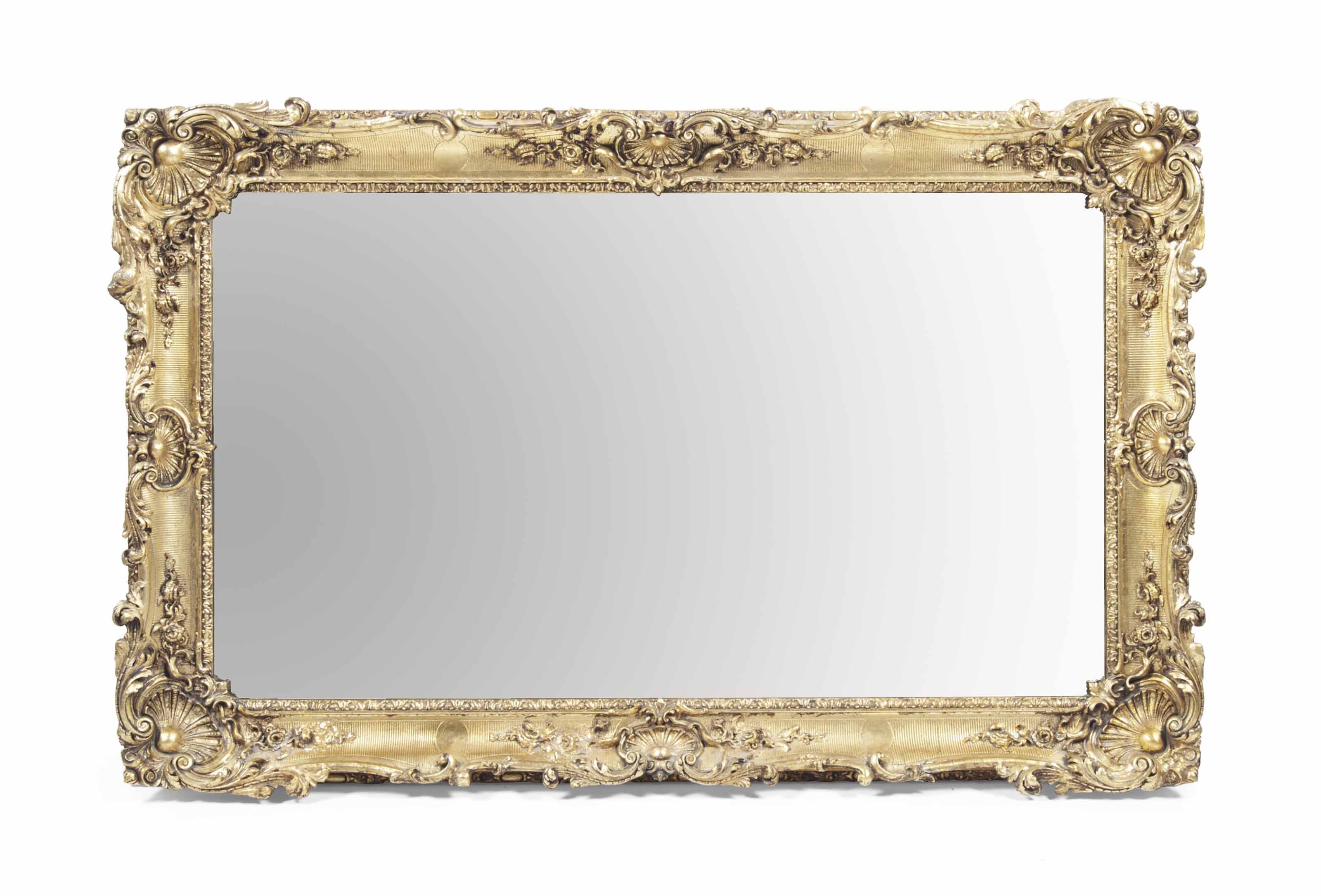 A VICTORIAN GILTWOOD PICTURE FRAME MIRROR