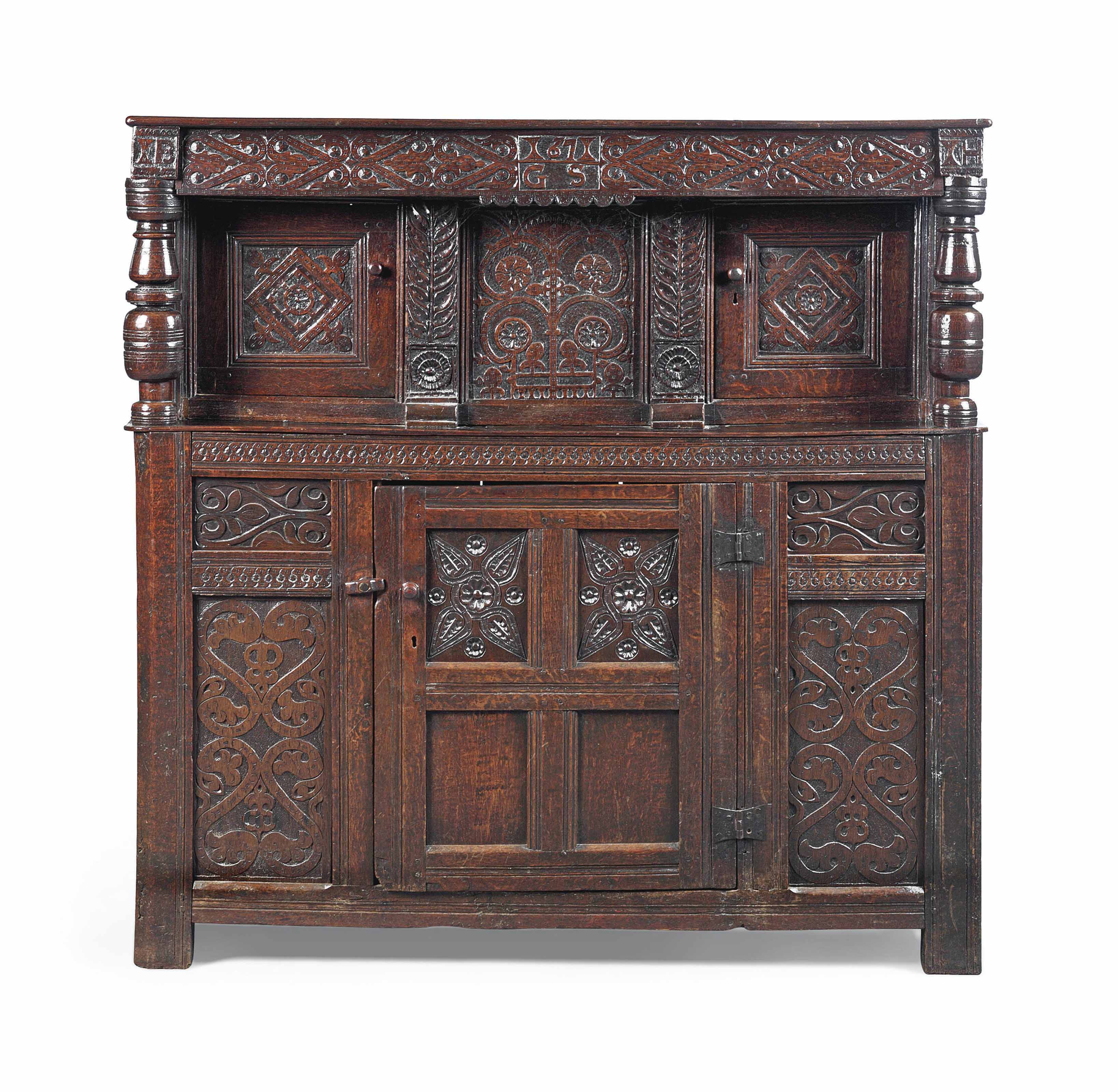 A Charles Ii Oak Press Cupboard Late 17th Century West Country