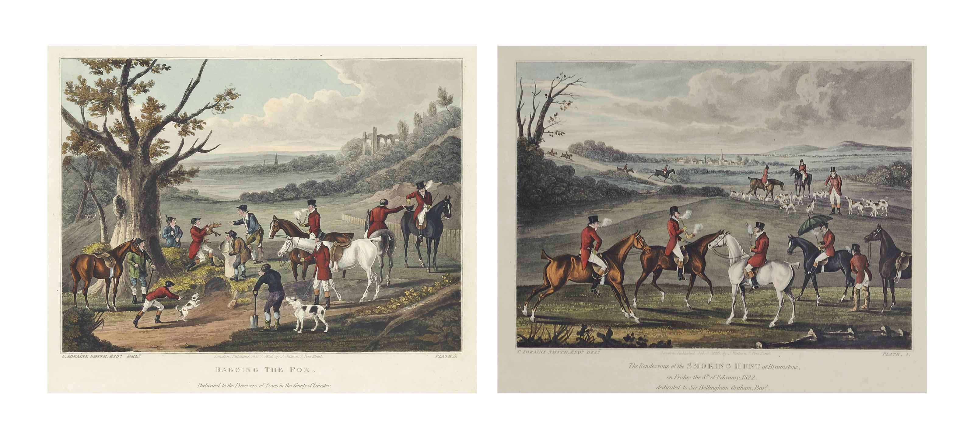 Charles Loraine Smith 1751 15 The Smoking Hunt The Rendezvous Of The Smoking Hunt At Braunstone On Friday The 8th Of February 12 The Rendezvous Of The Quor N Hounds At Grooby Pool