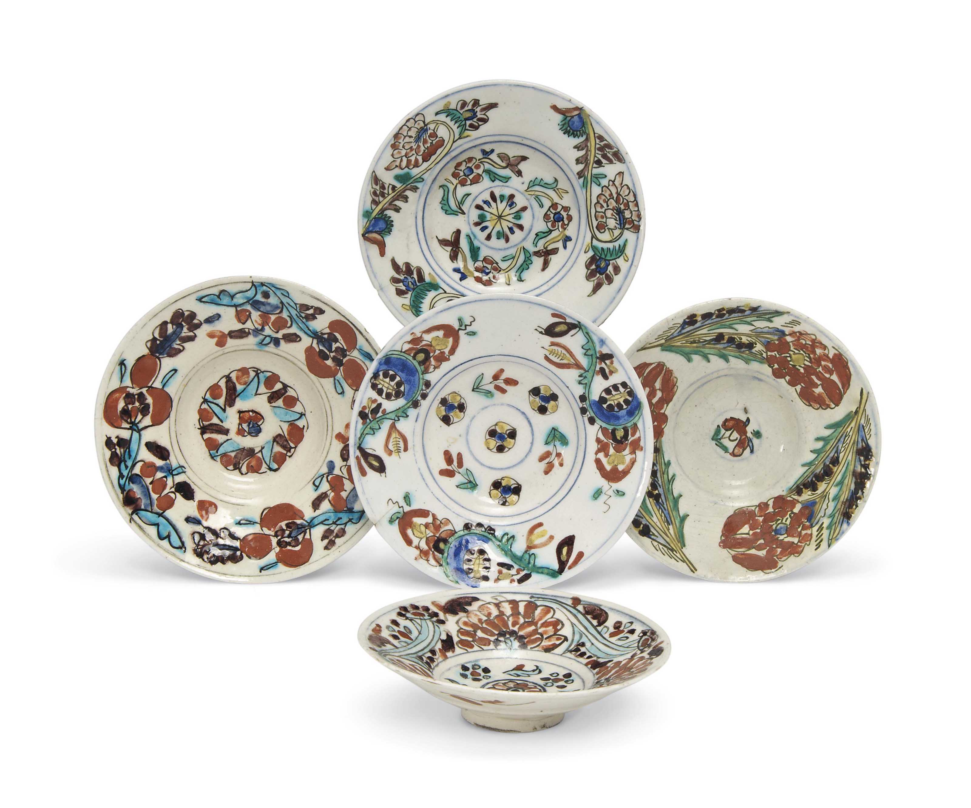 FIVE KUTAHYA POTTERY SAUCERS , OTTOMAN TURKEY, 19TH CENTURY Christie's