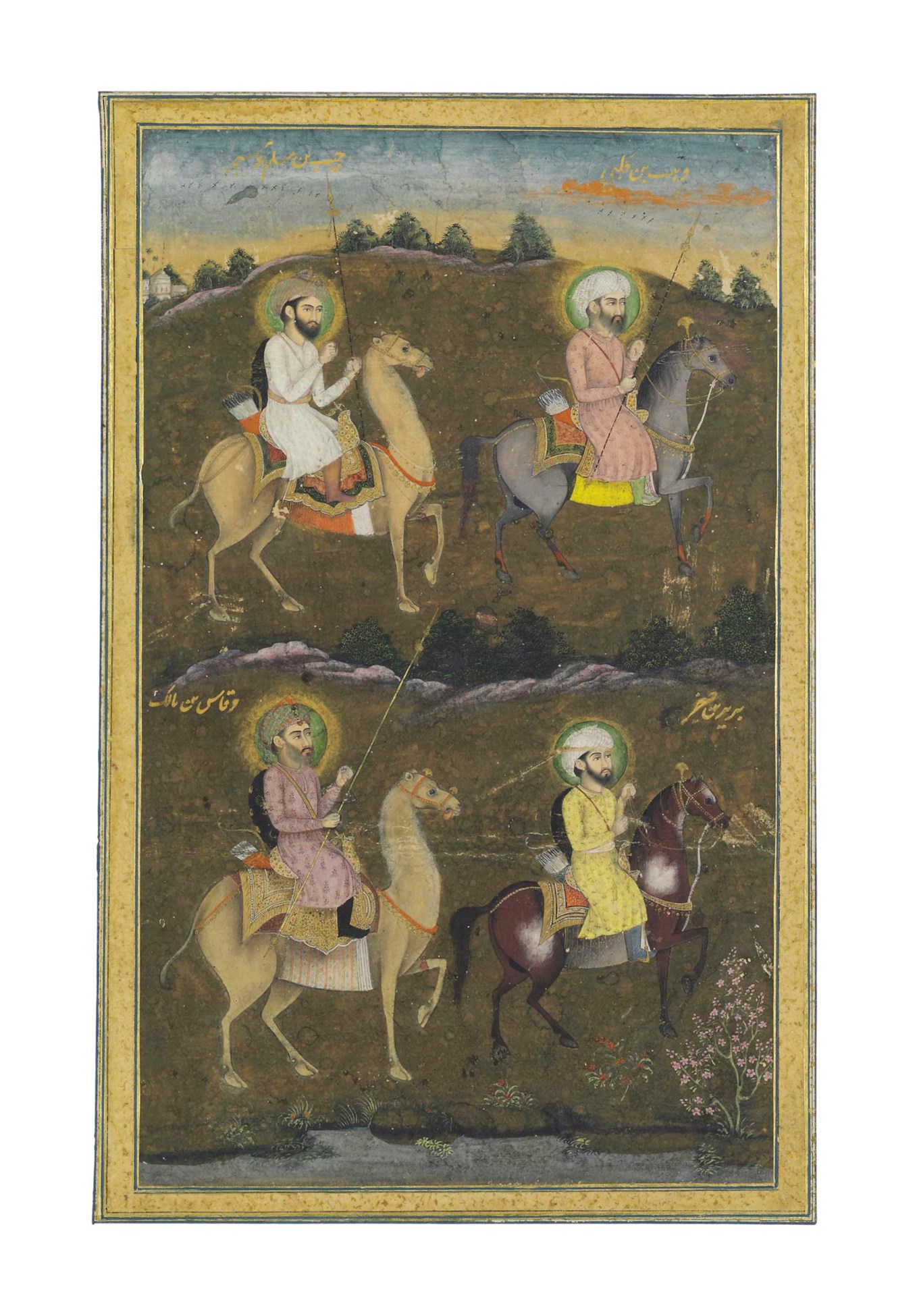 FOUR COMPANIONS OF THE PROPHET, DELHI, NORTH INDIA, EARLY 19TH CENTURY