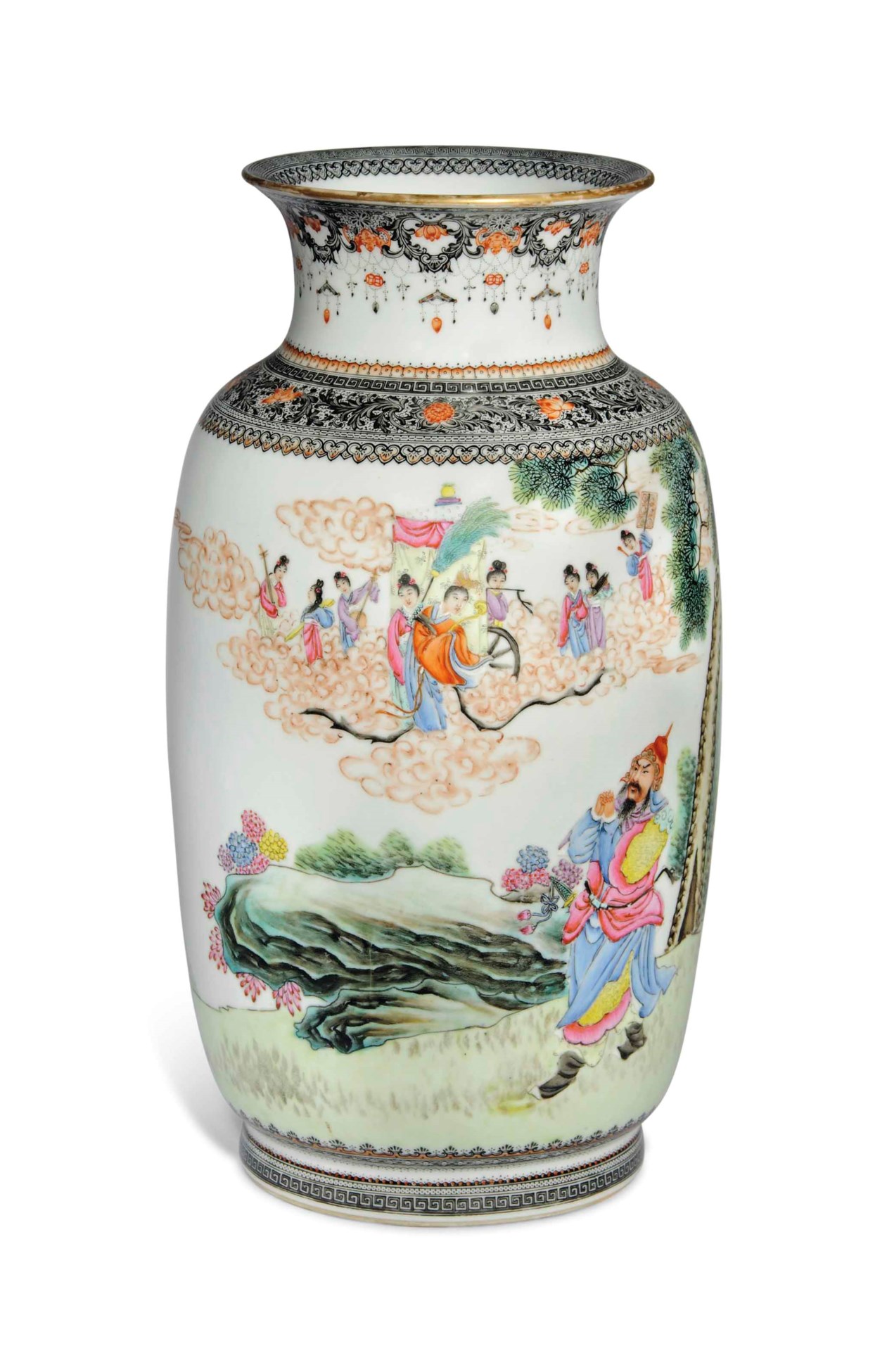 A LARGE FAMILLE ROSE LANTERN VASE