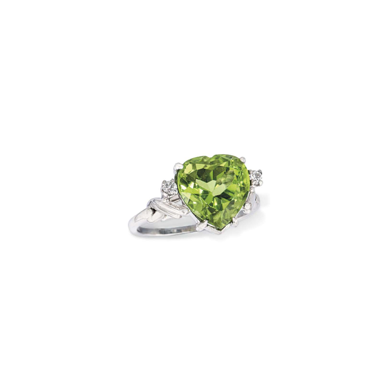 A PERIDOT AND DIAMOND RING, BY TIFFANY 