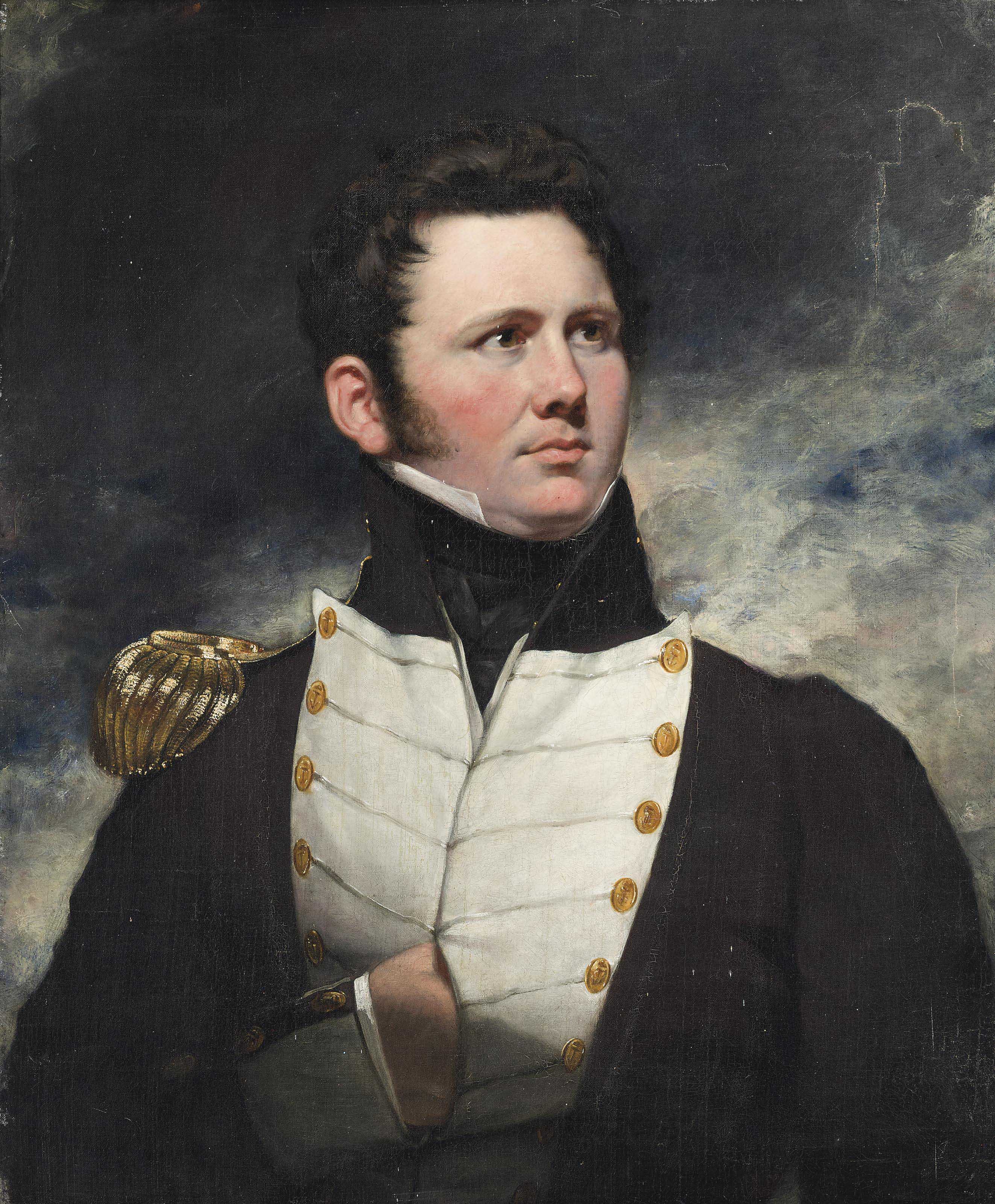 Portrait of a Lieutenant of the Royal Navy, half length