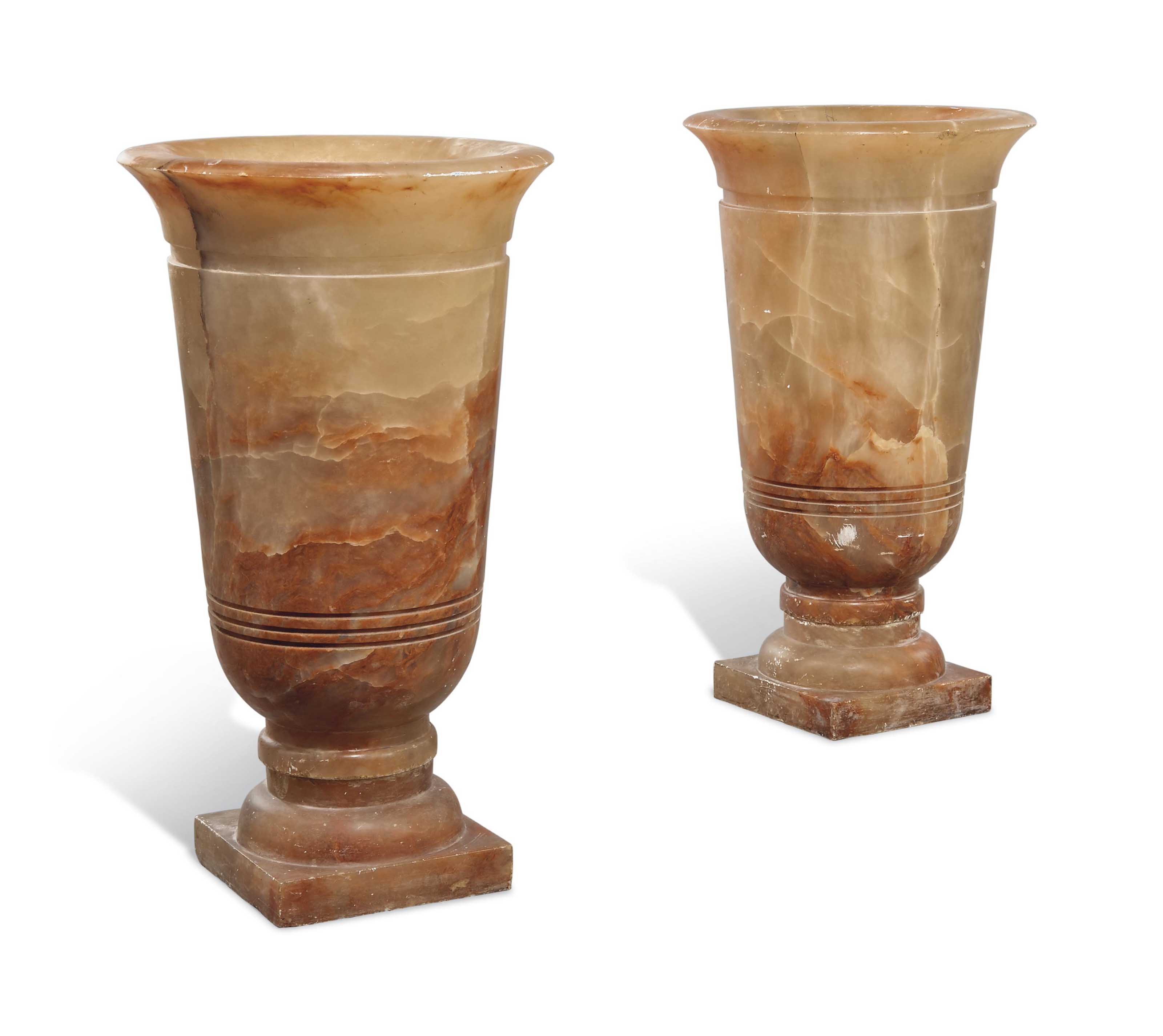 A PAIR OF ART DECO ALABASTER VASES , CIRCA 1930 Christie's