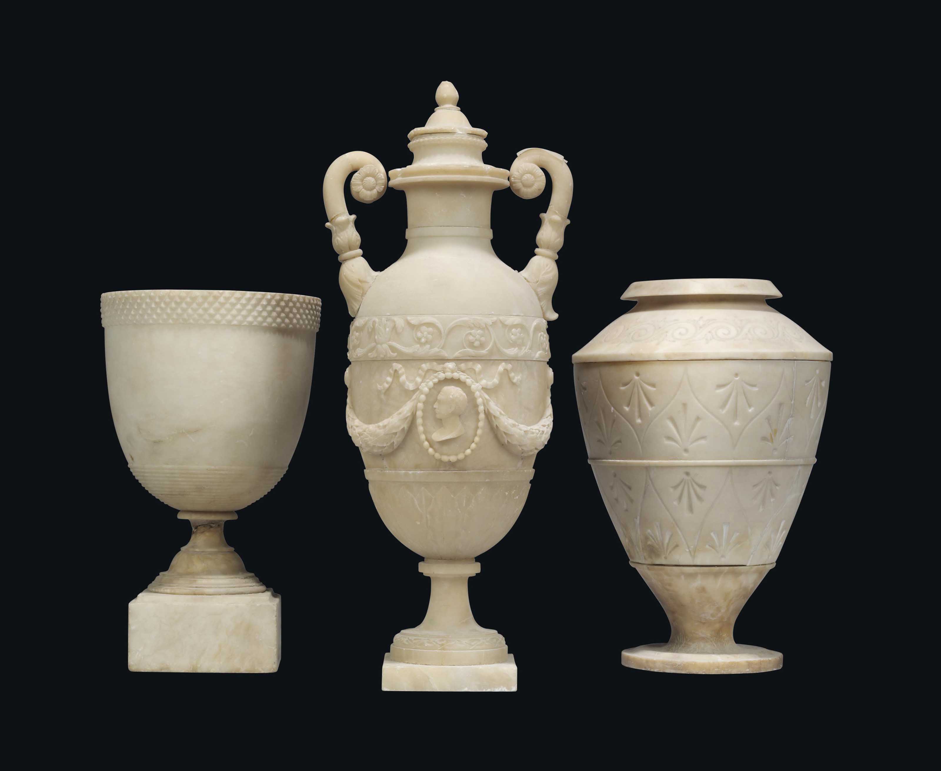THREE ITALIAN ALABASTER VASES , LATE 19TH / EARLY 20TH CENTURY Christie's