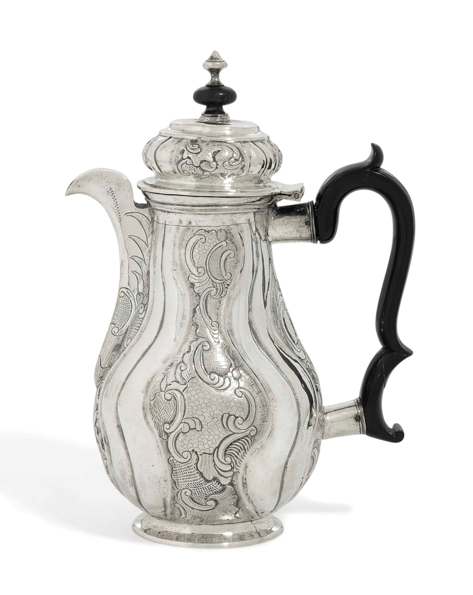 A RUSSIAN SILVER COFFEEPOT, MARKS FOR MOSCOW, 1769, MAKER'S MARK VA
