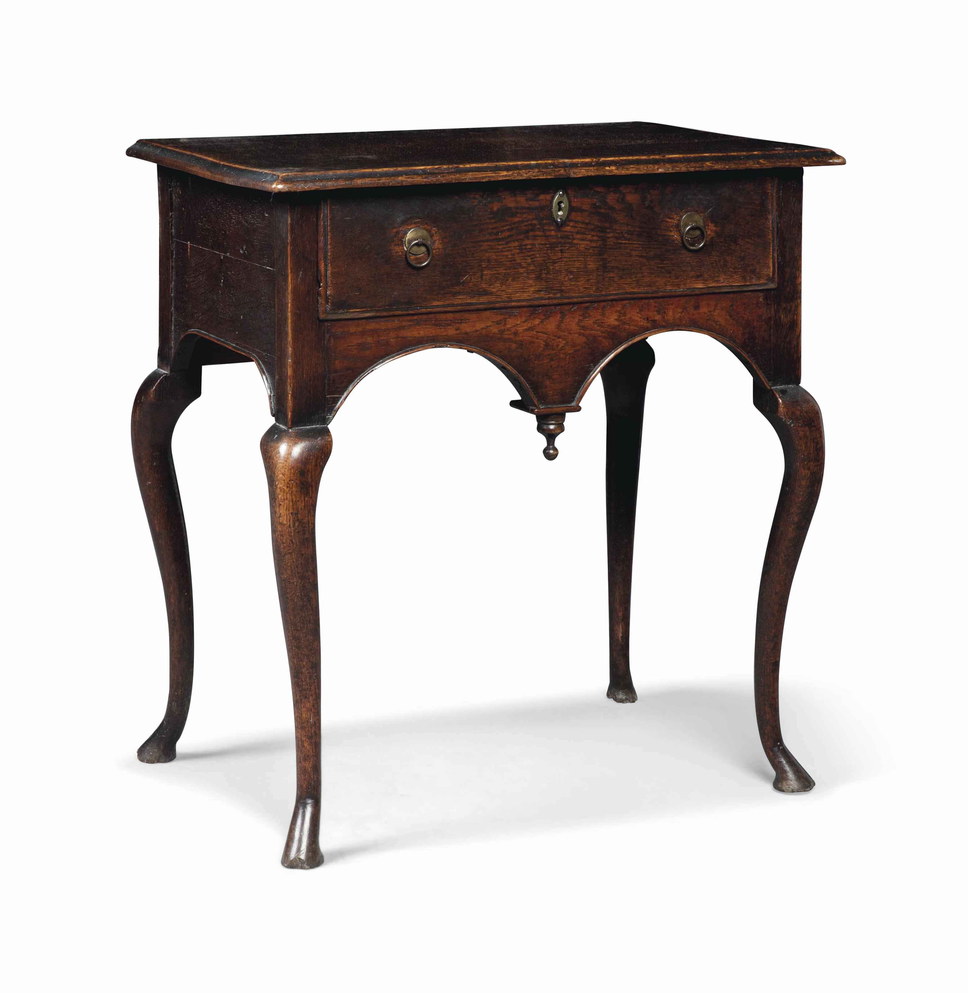 A George Ii Oak Single Drawer Cabriole Leg Lowboy Mid 18th