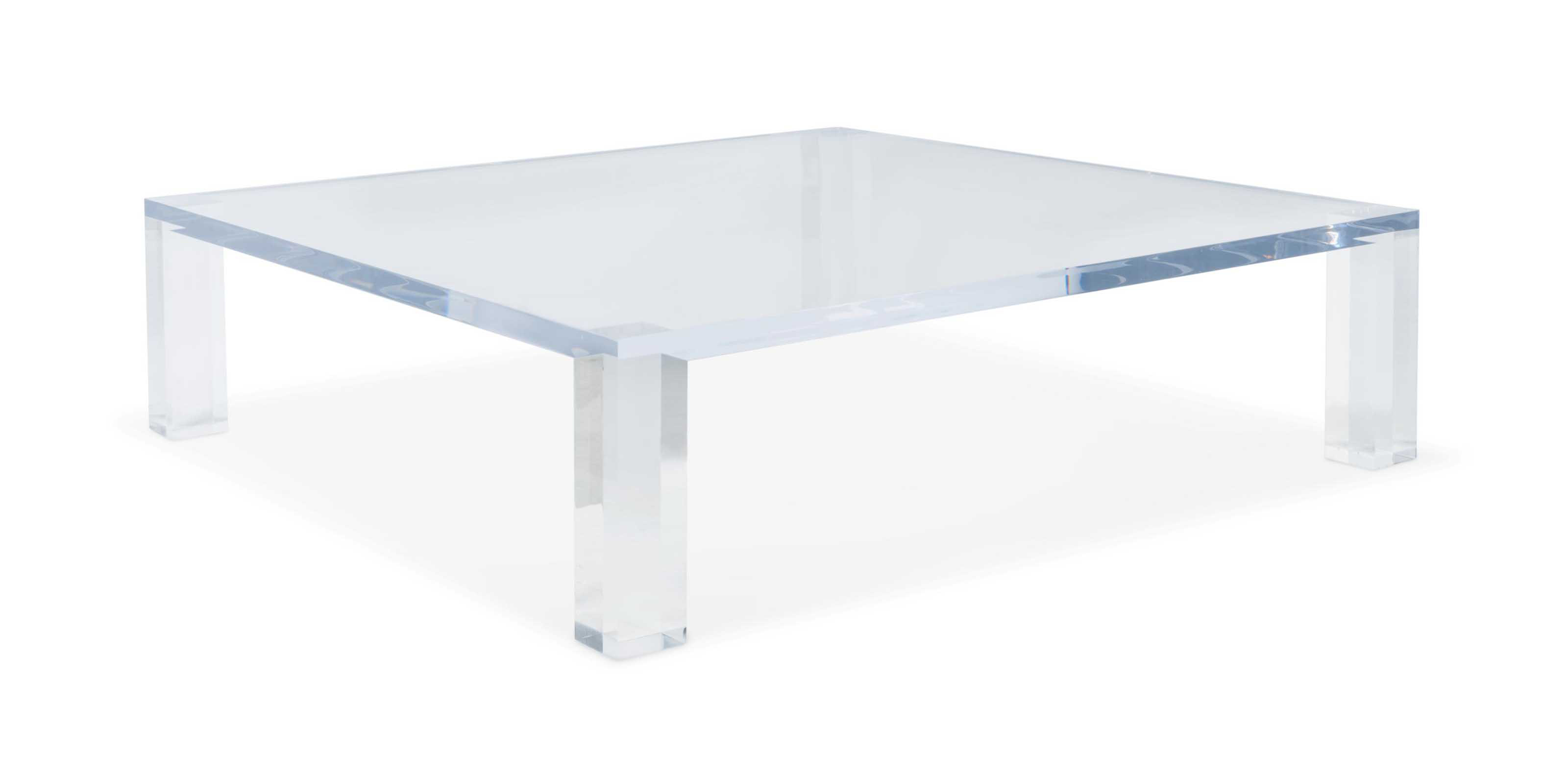 A LARGE PERSPEX COFFEE TABLE