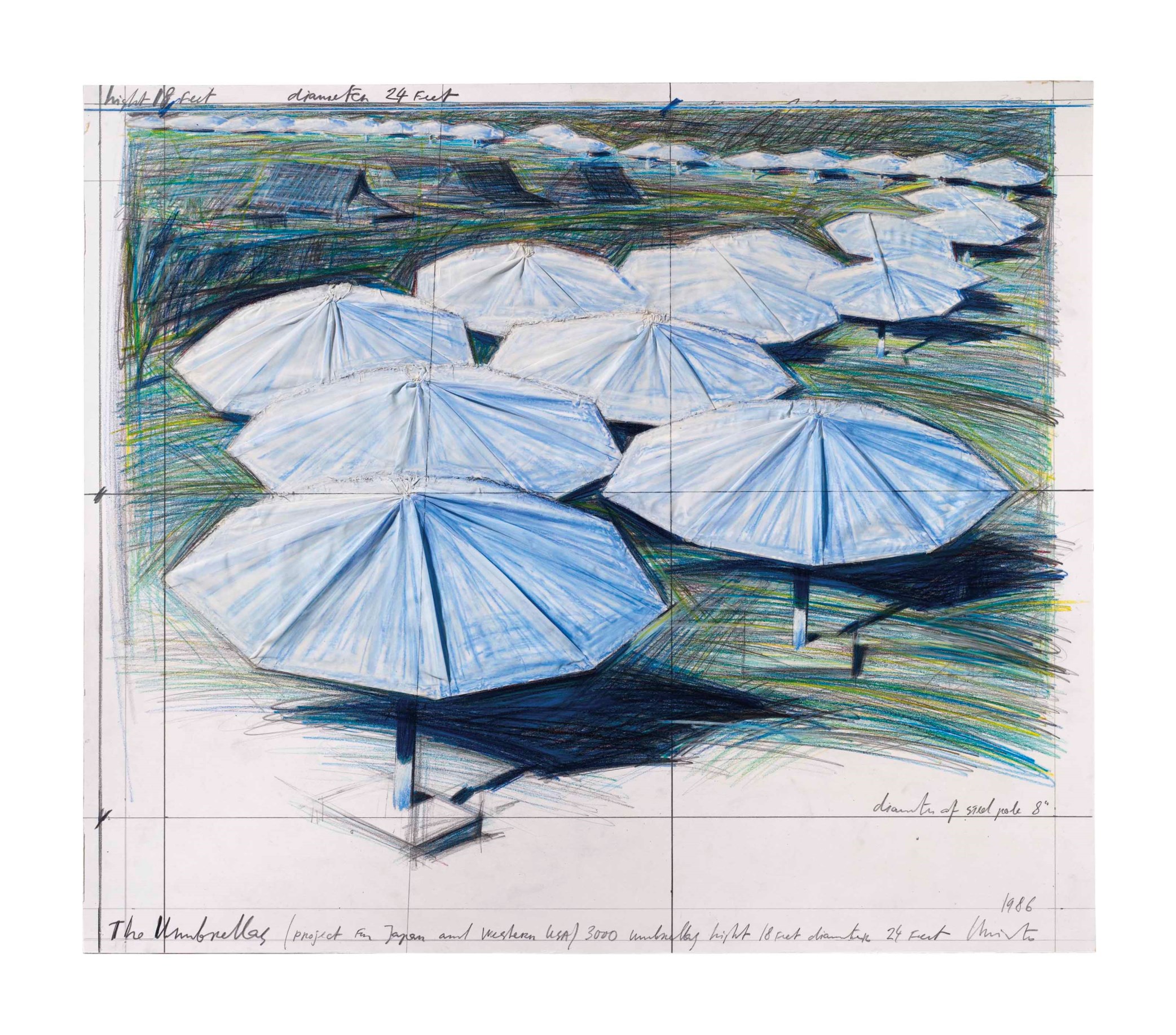 Christo (B. 1935), The Umbrellas (Project for Japan and Western USA