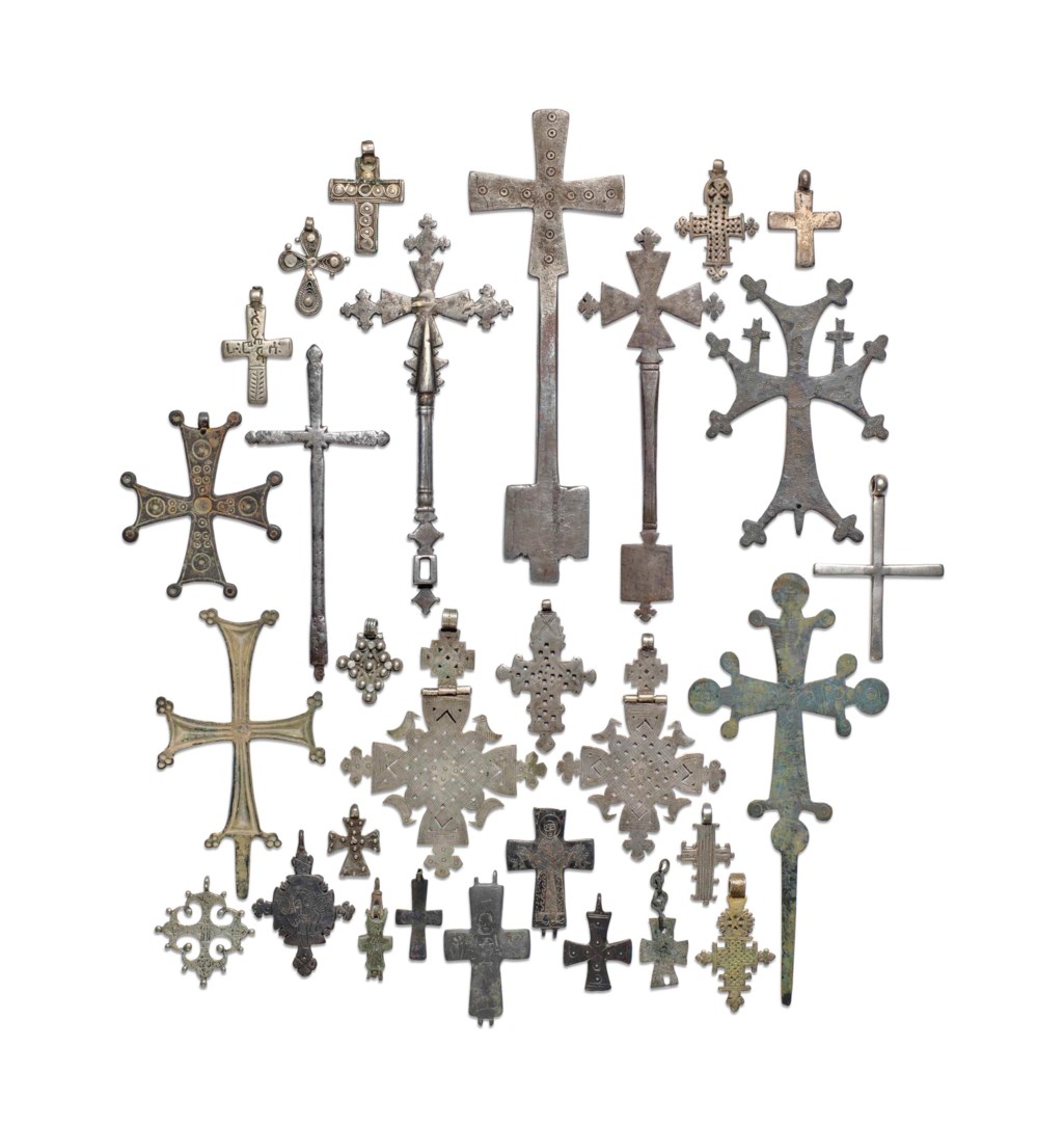 A Large Collection Of Coptic Crosses