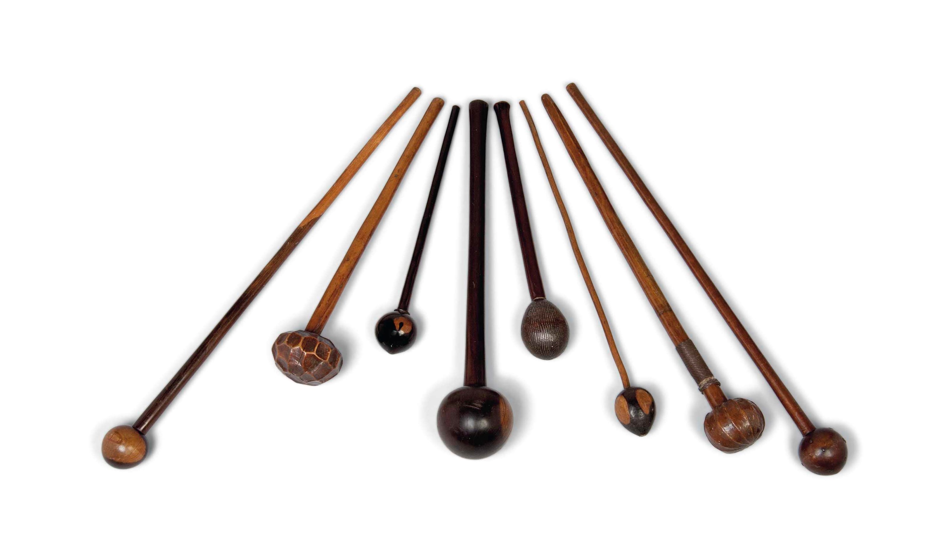 EIGHT HARDWOOD ZULU 'KNOBKERRIE' CLUBS, SOUTH AFRICA Christie's