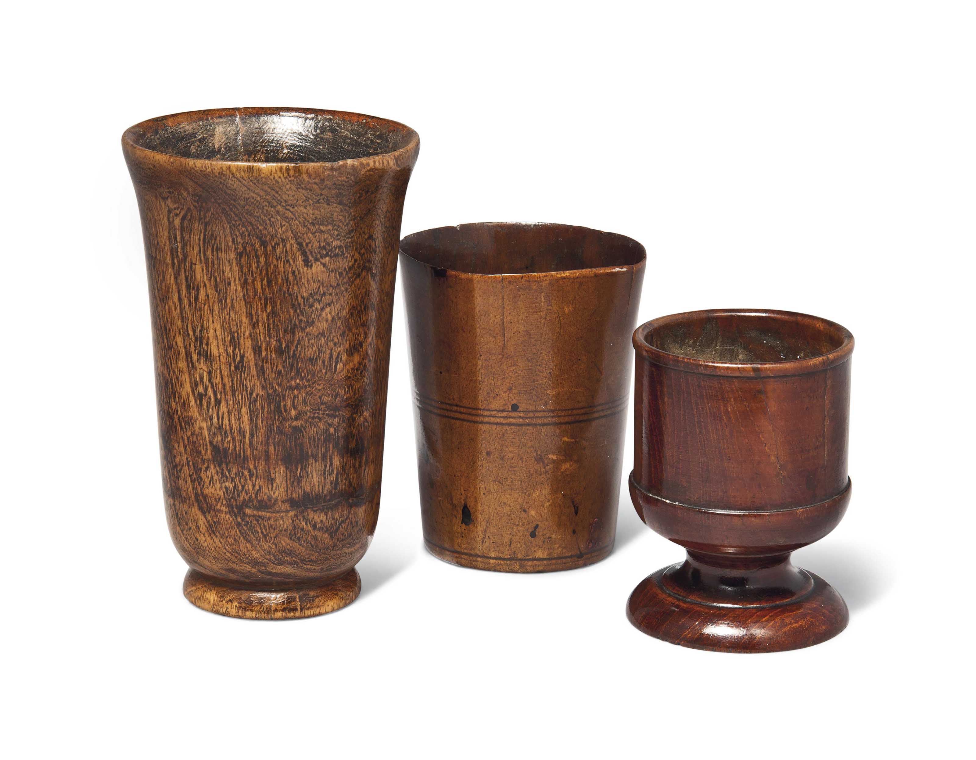 THREE TREEN DRINKING VESSELS , ENGLAND, 18TH CENTURY Christie's