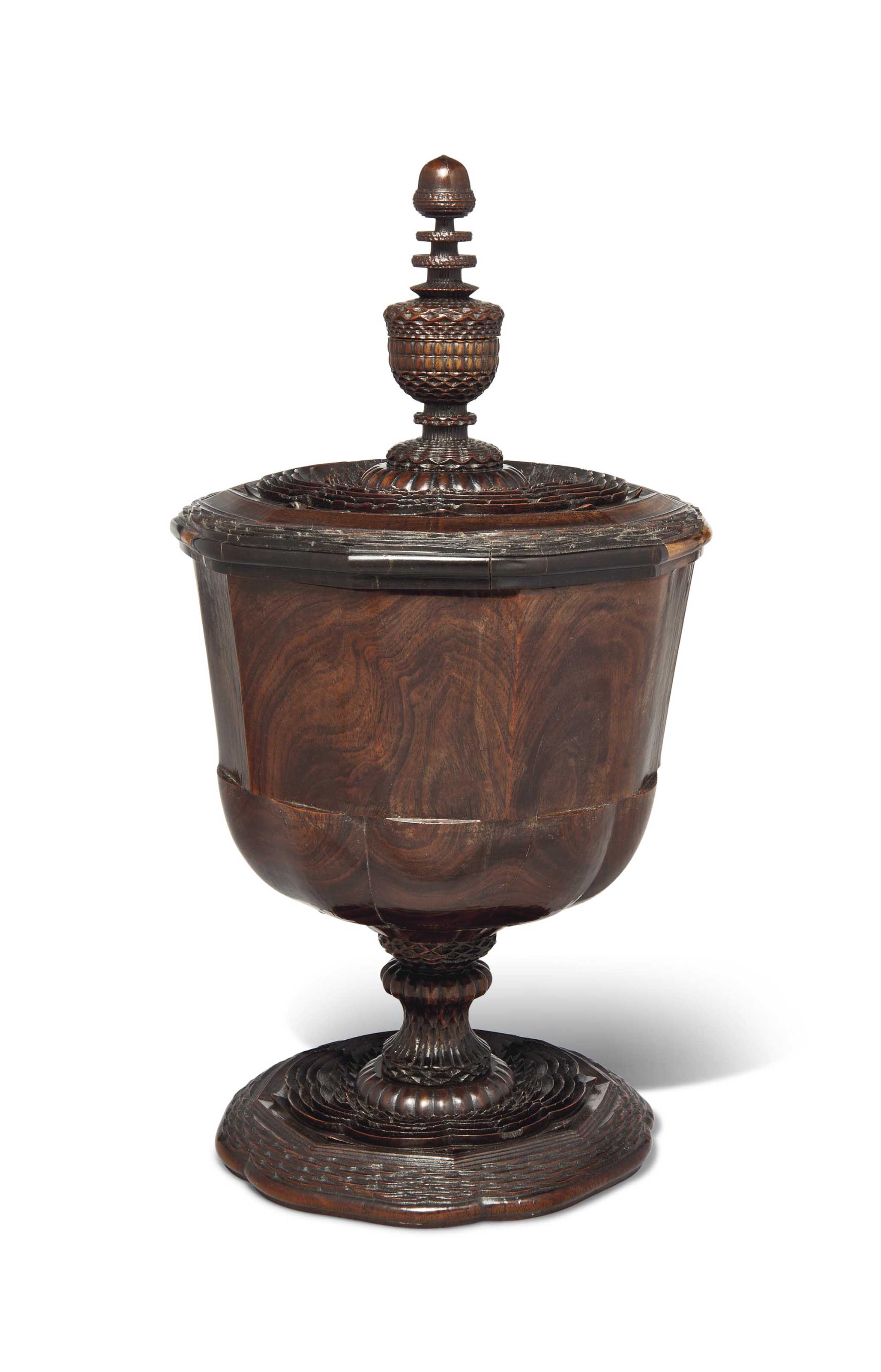 AN LIGNUM VITAE WASSAIL BOWL , ENGLAND, FIRST HALF 17TH