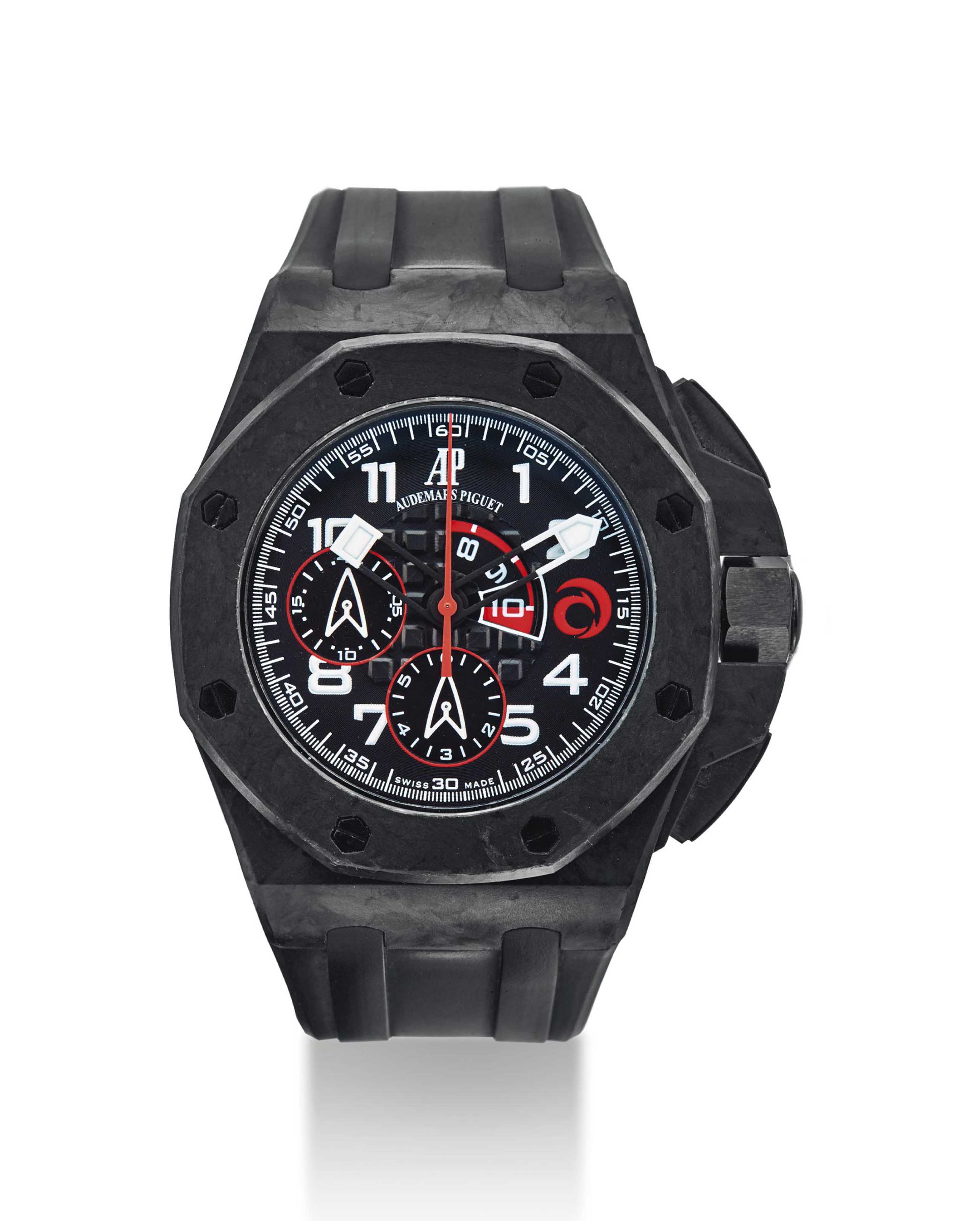 Audemars Piguet A Carbon Limited Edition Automatic Chronograph Wristwatch With Regatta Countdown Signed Audemars Piguet Royal Oak Offshore Alinghi Team Model No 210 1300 Ref 26062fs Oo A002ca 01 Movement No 635 466 Case No G03606