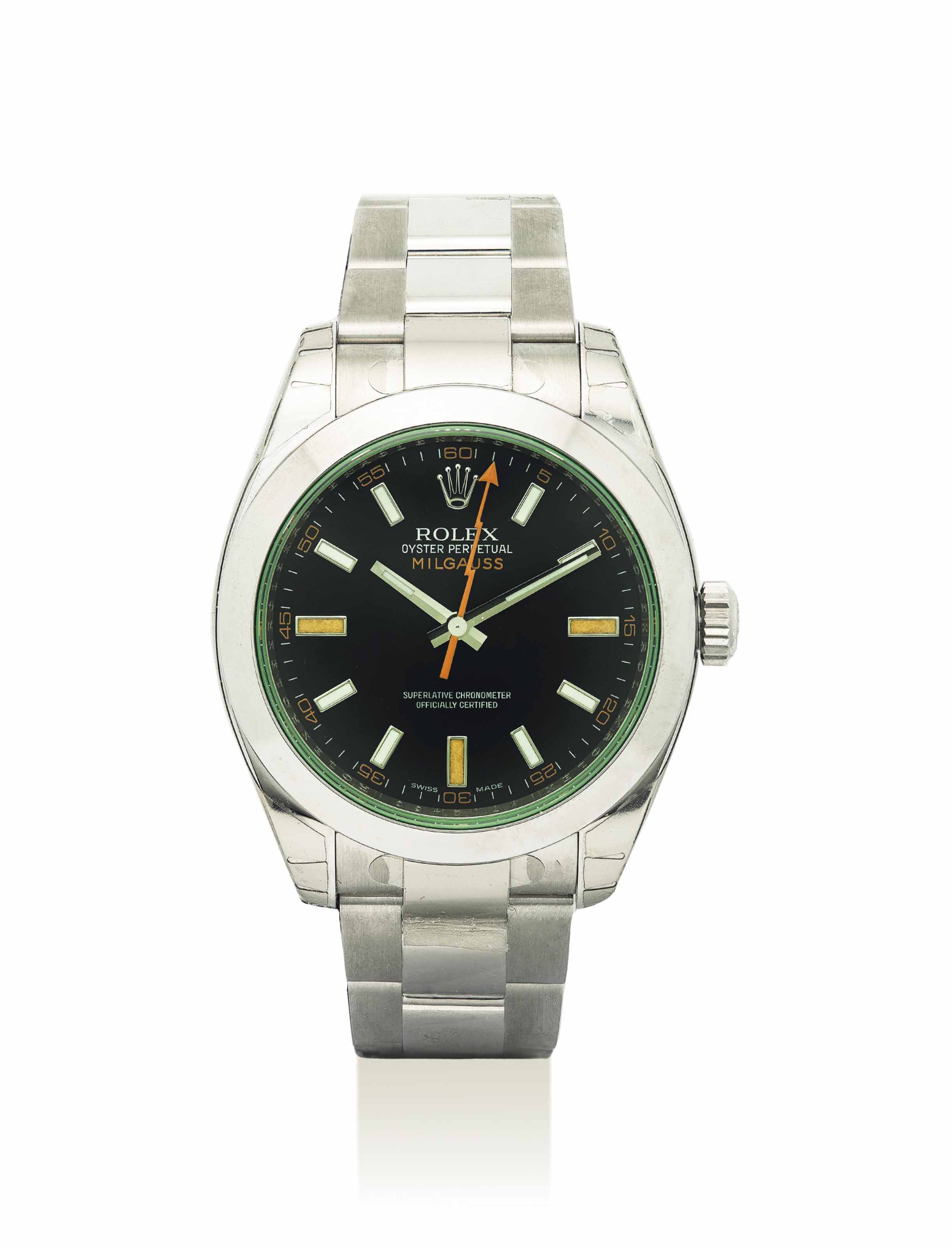 ROLEX. A STAINLESS STEEL AUTOMATIC WRISTWATCH WITH SWEEP