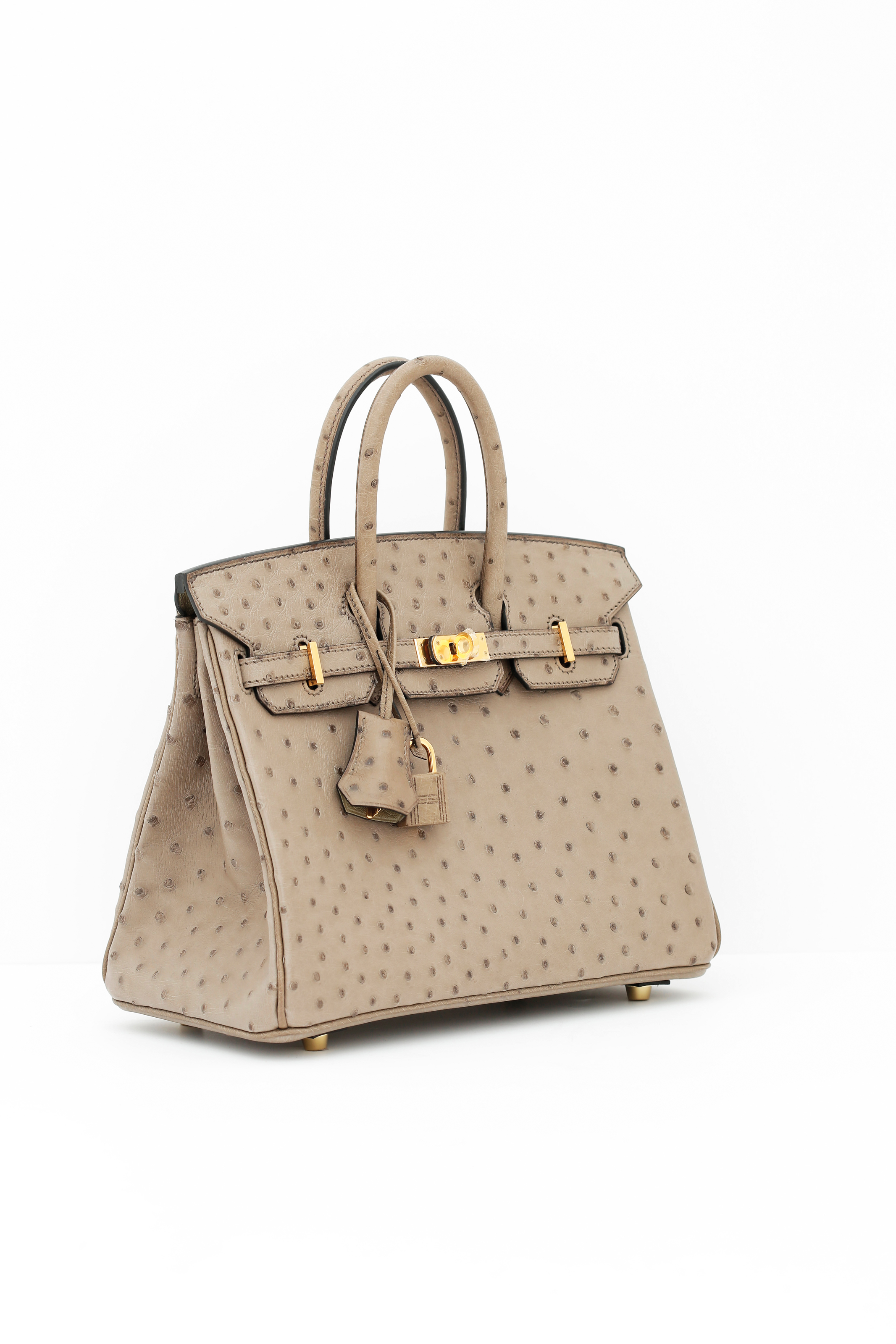 MOUSSE OSTRICH BIRKIN 25 WITH GOLD HARDWARE