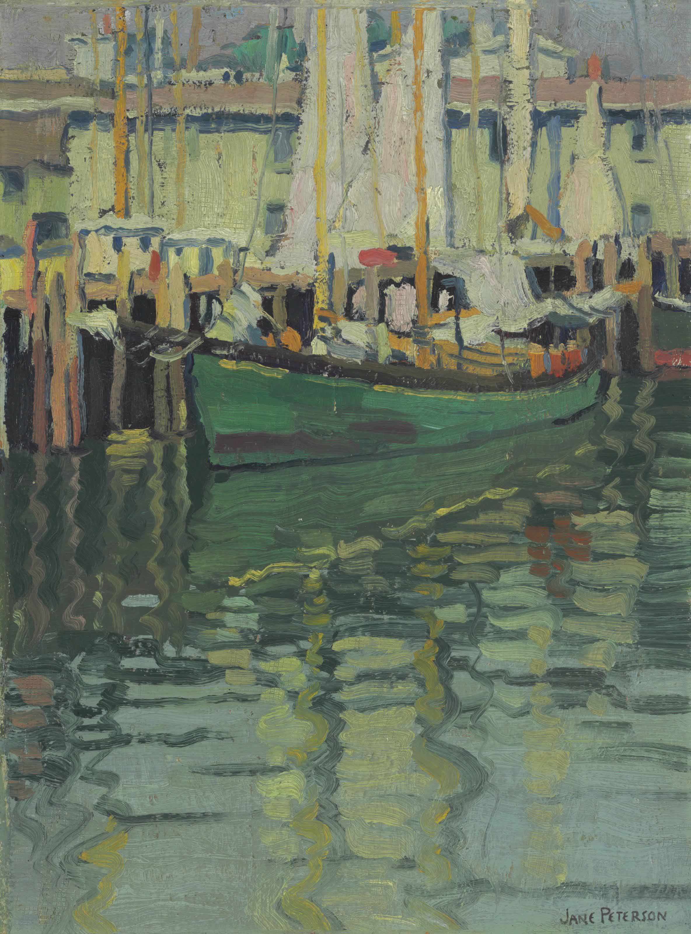 JANE PETERSON (1876-1965), Harbor Scene | Christie’s