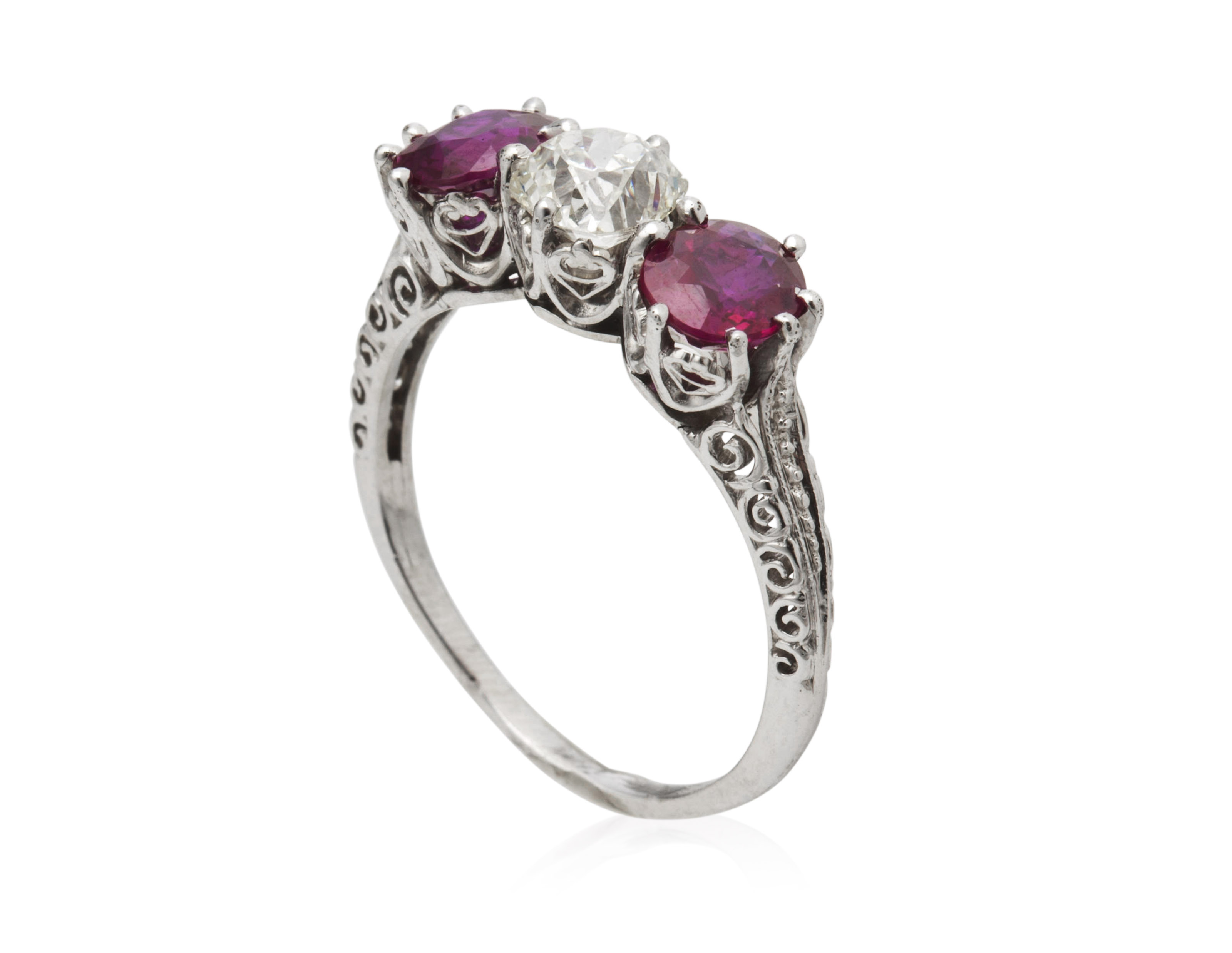 RUBY AND DIAMOND THREE STONE RING, | Christie’s