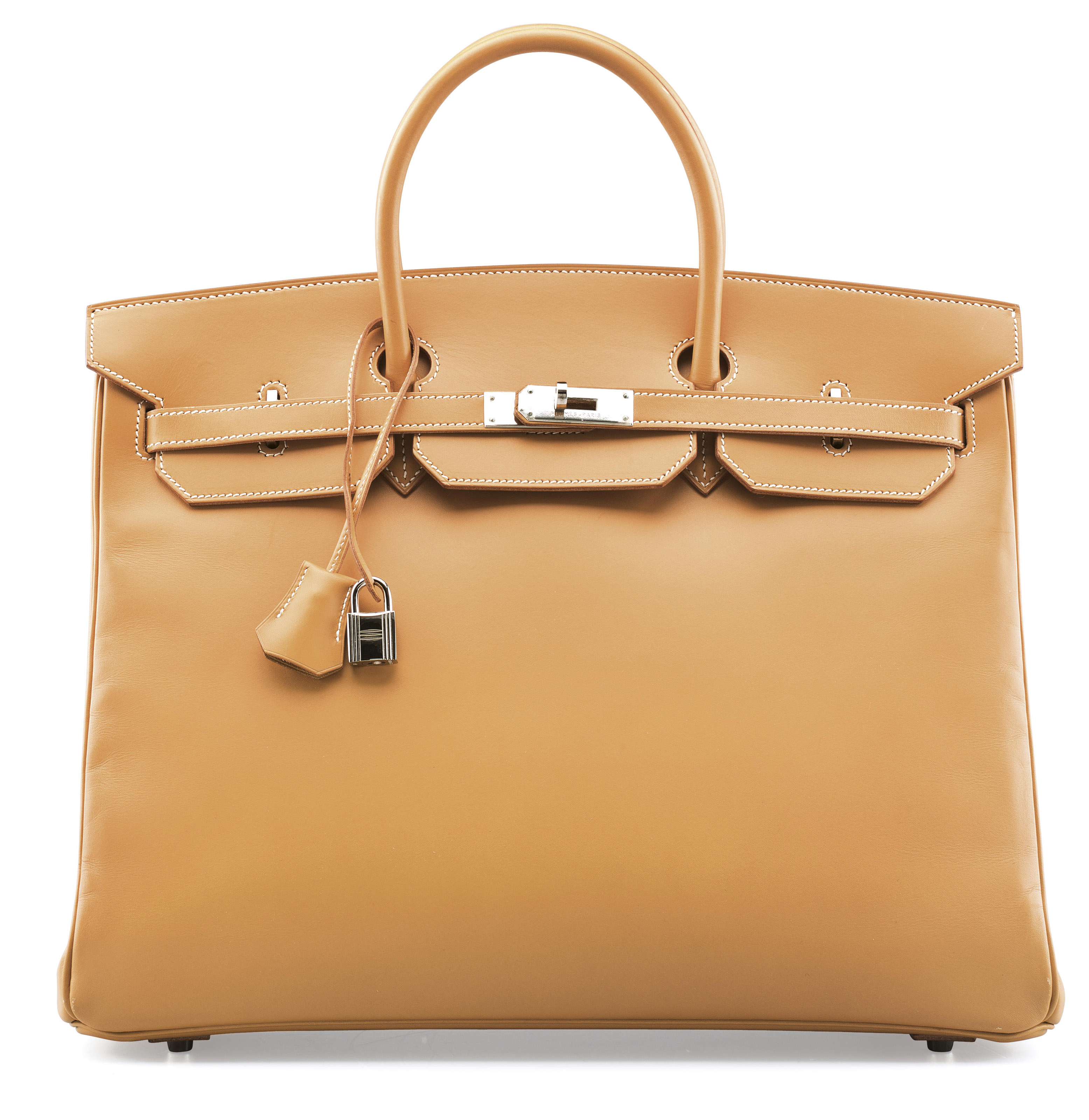 Hermes 35cm Natural Barenia Leather & Denim Birkin Bag with Gold, Lot  #58220