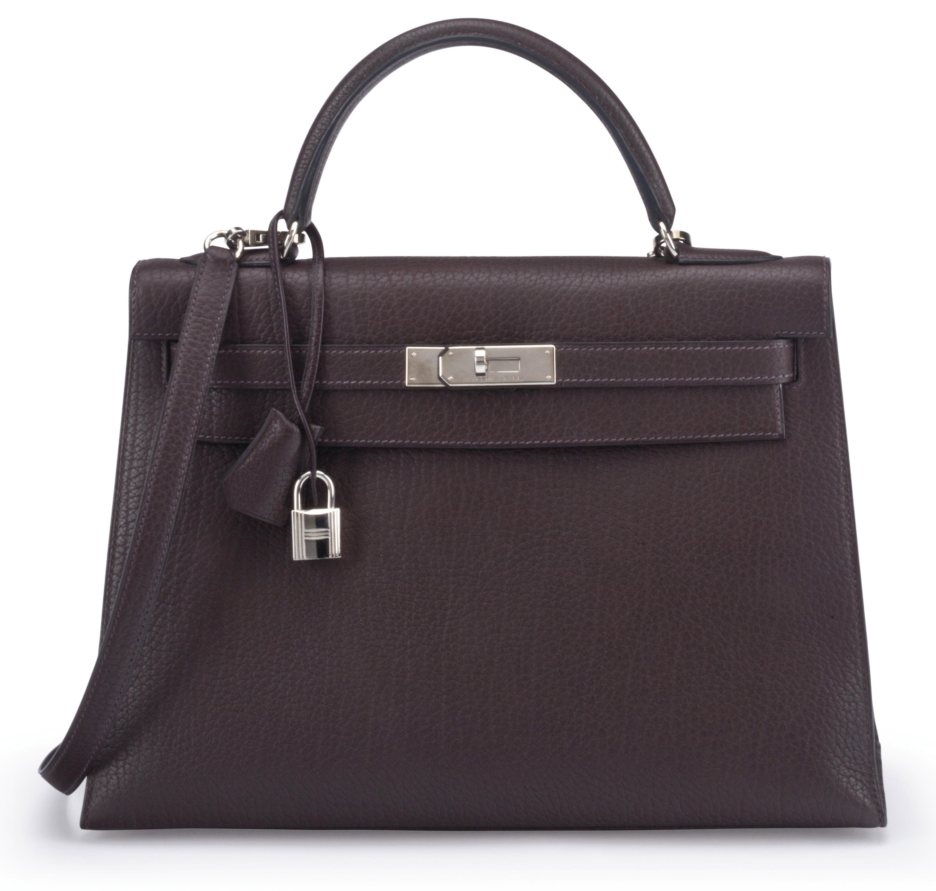 A 32CM EBENE FJORD LEATHER SELLIER KELLY BAG HERMES 1999 Christie s