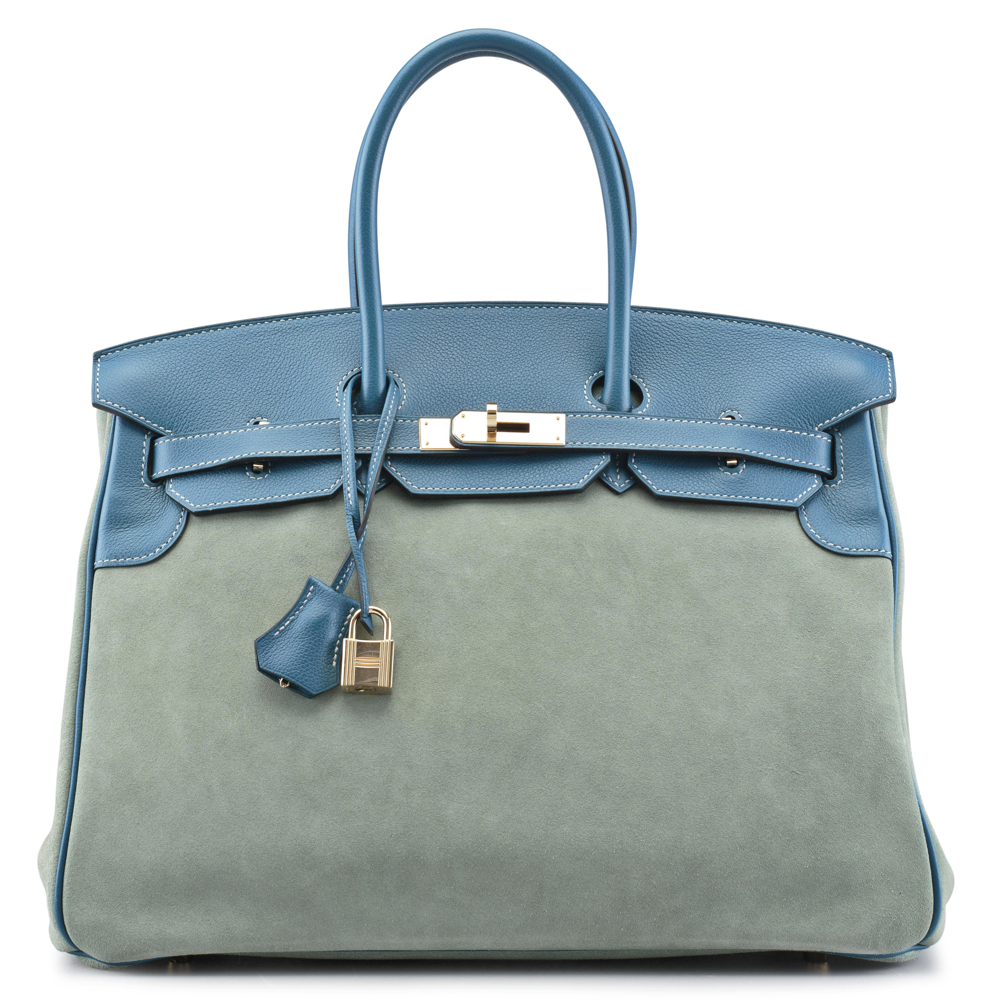 A 35CM BLEU DE GALICE EVERGRAIN LEATHER CIEL VEAU DOBLIS GRIZZLY