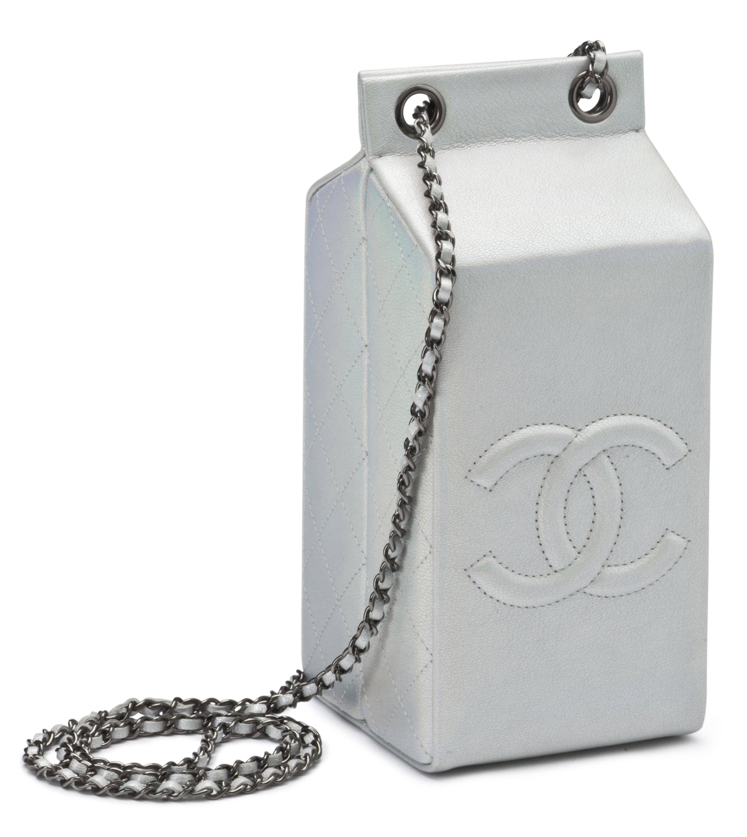 Silver milk new arrivals carton chanel bag