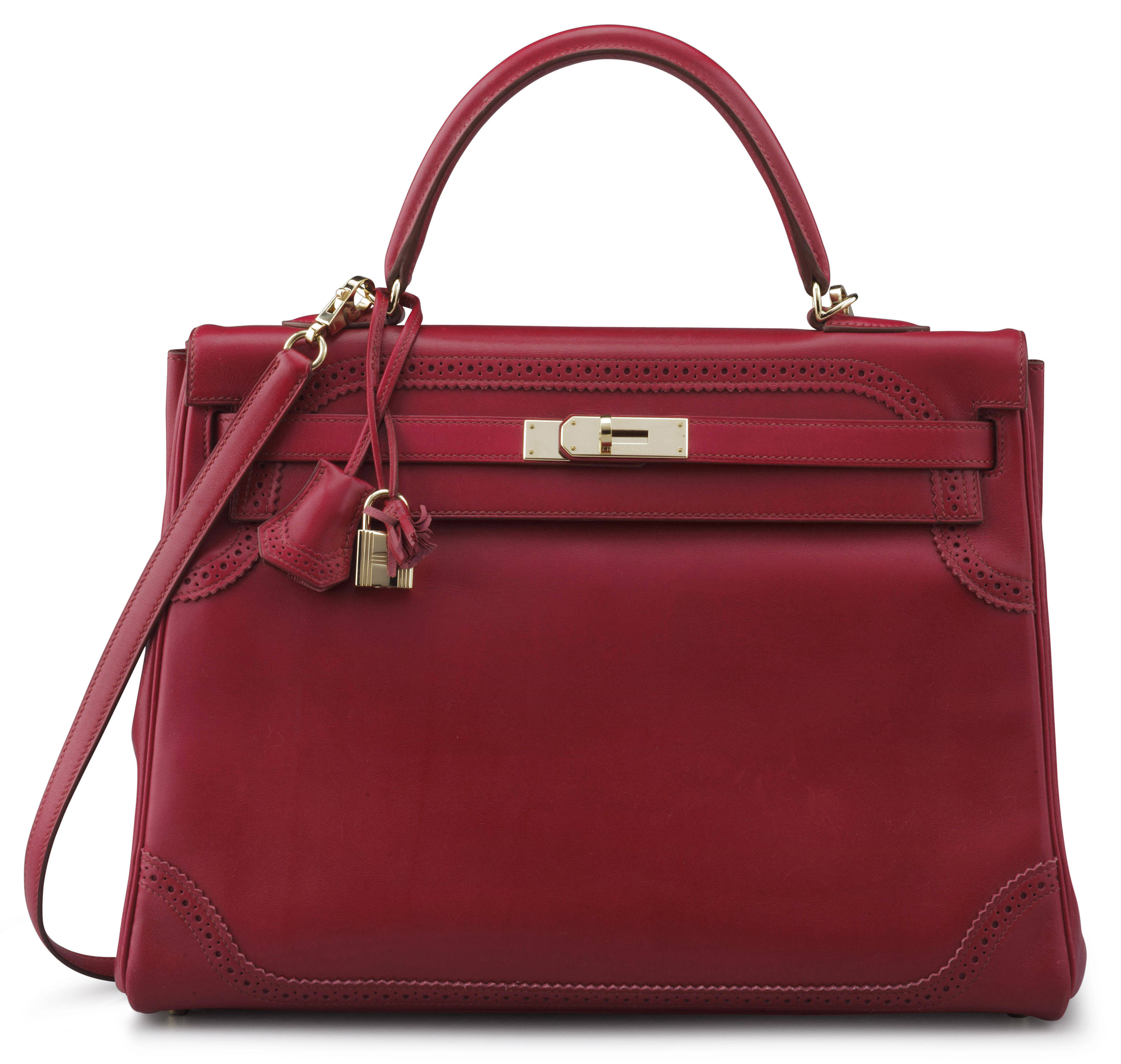 HERM S 2012 A RUBIS TADELAKT LEATHER GHILLIES KELLY 35 BAG