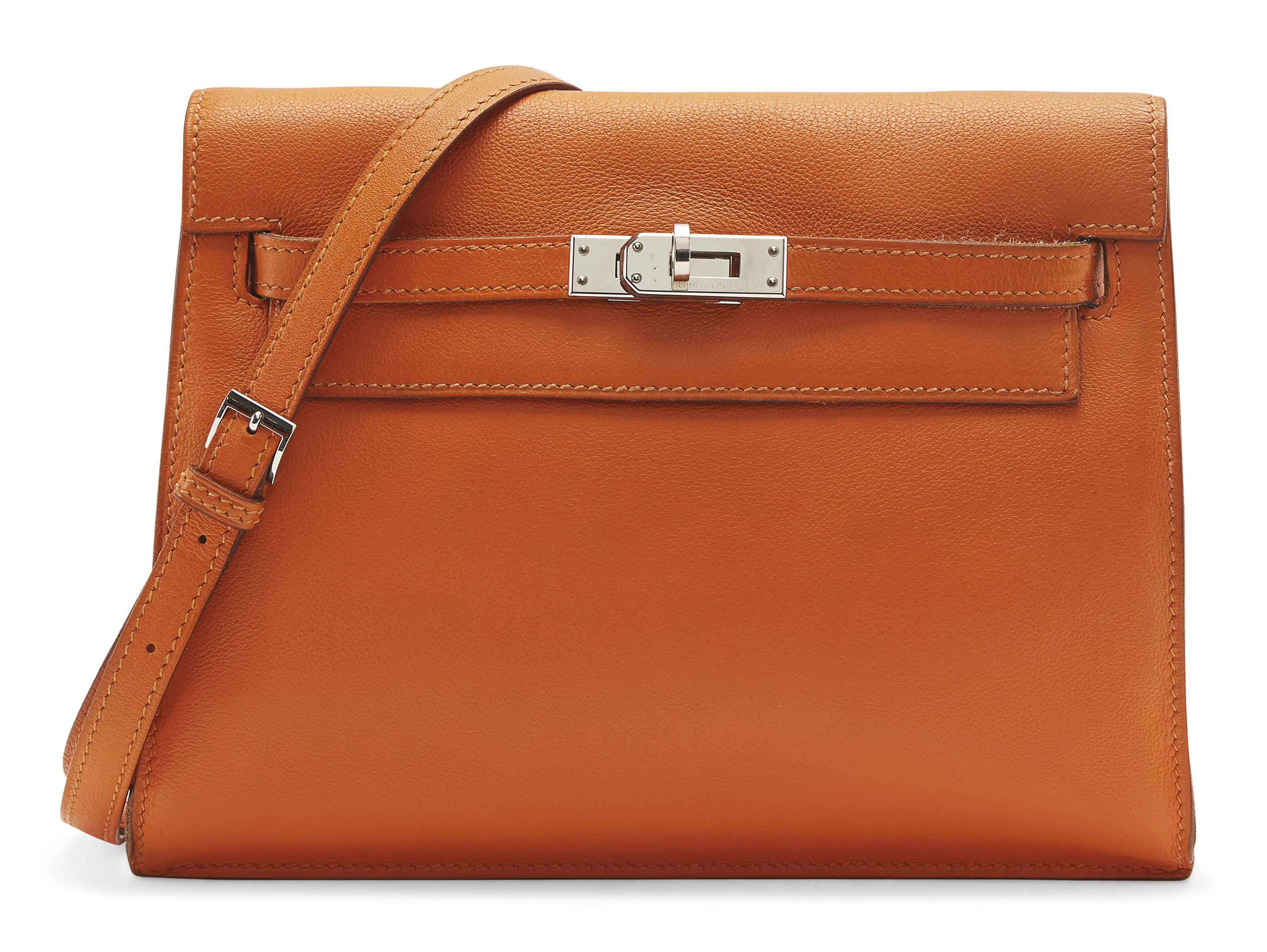 HERMÈS, 2009, AN ORANGE SWIFT LEATHER KELLY DANSE BAG