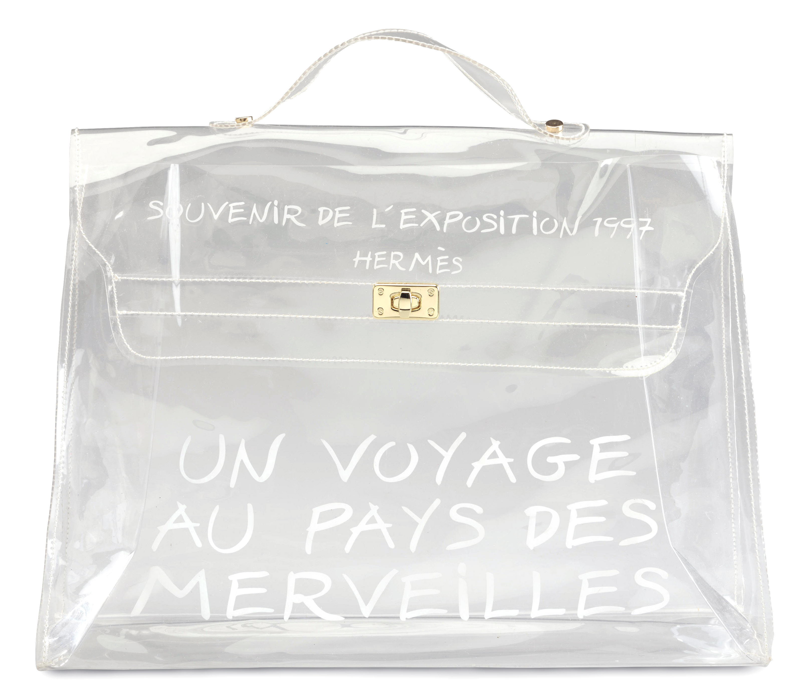 HERMÈS, 1997, A TRANSPARENT VINYL "SOUVENIR DE L'EXPOSITION" KELLY BAG