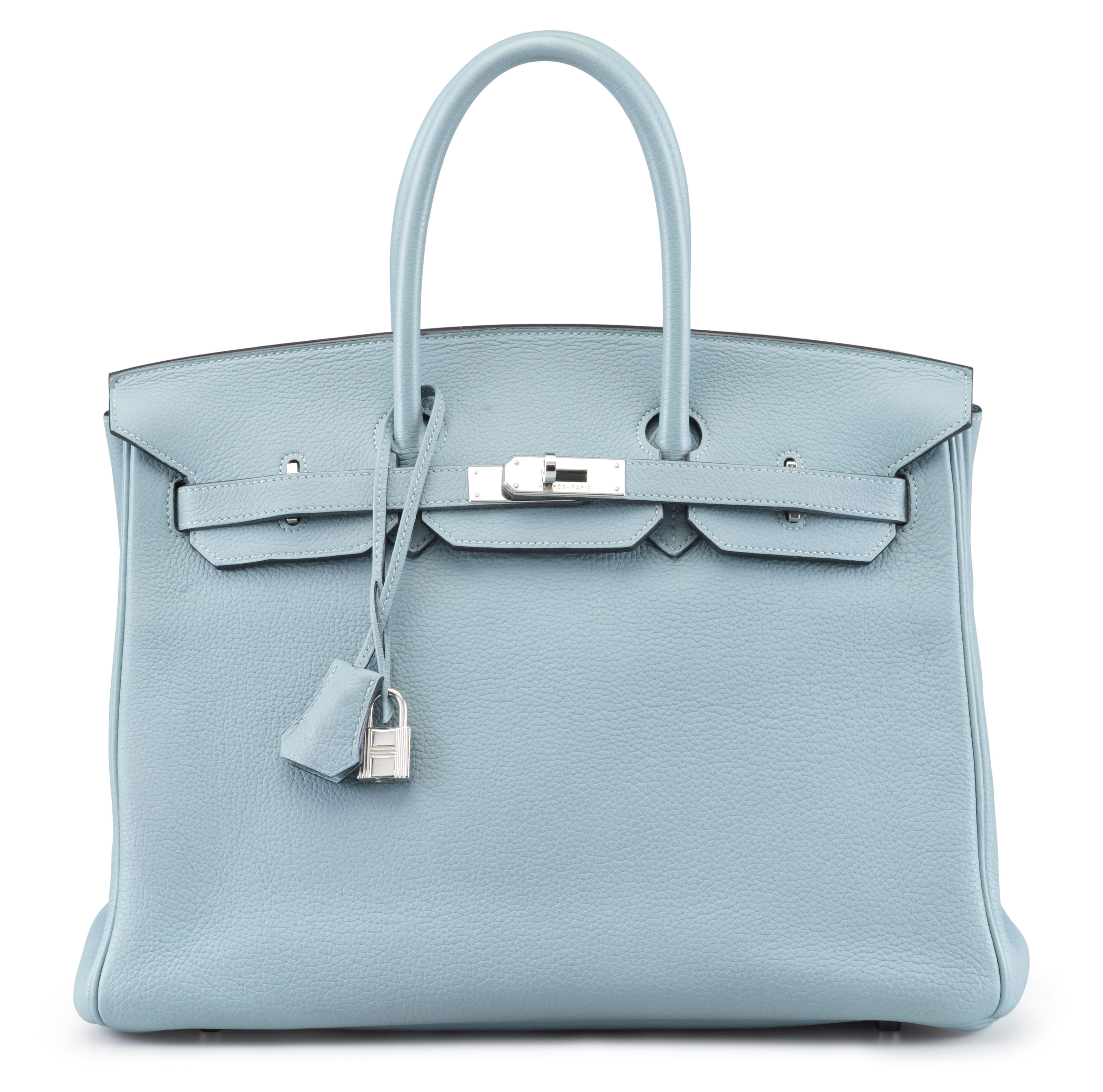 HERMÈS, 2009, A BLEU LIN TOGO LEATHER BIRKIN 35 BAG Christie's