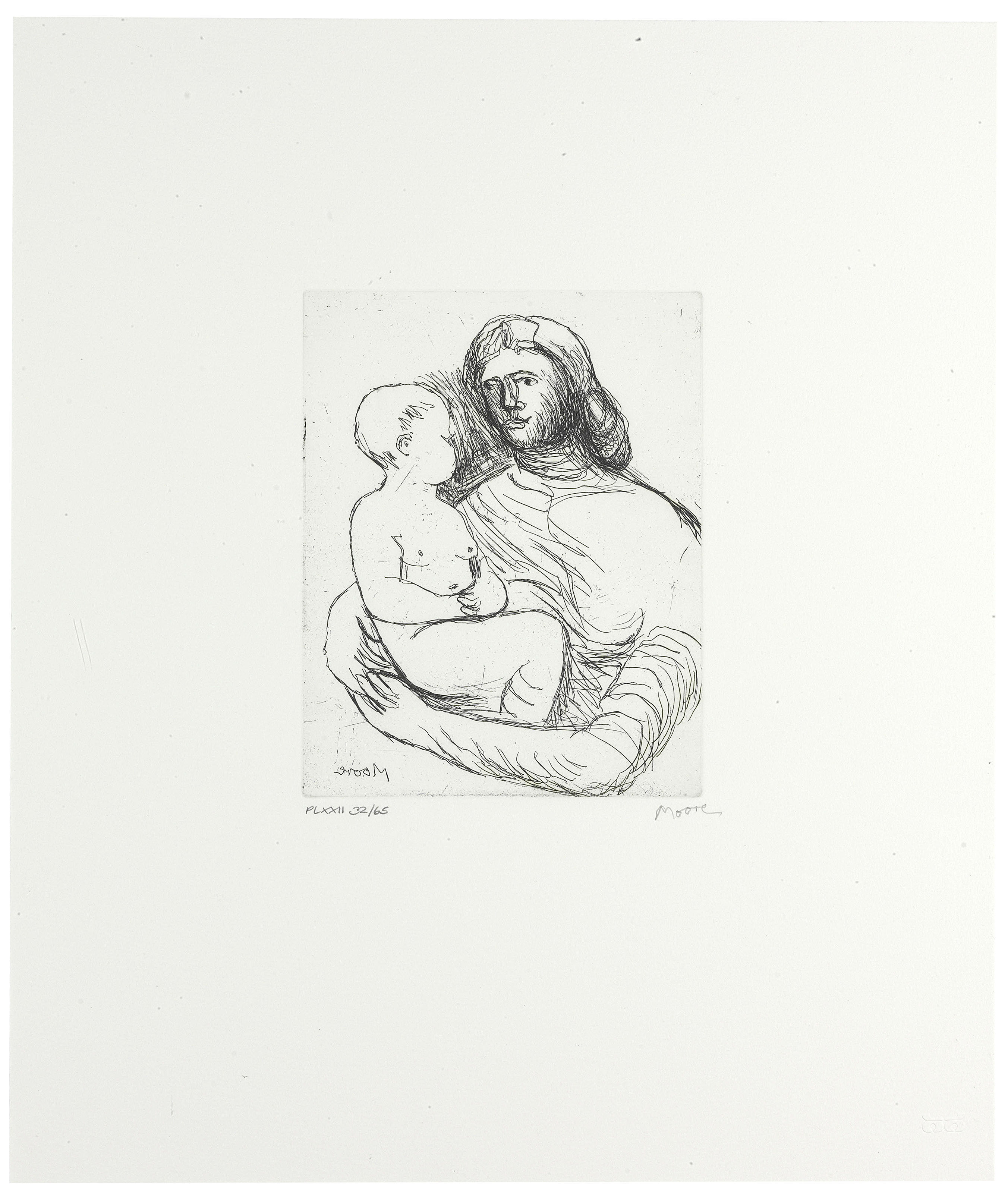 HENRY MOORE (1898-1986), Mother and Child XXII, from: Mother and