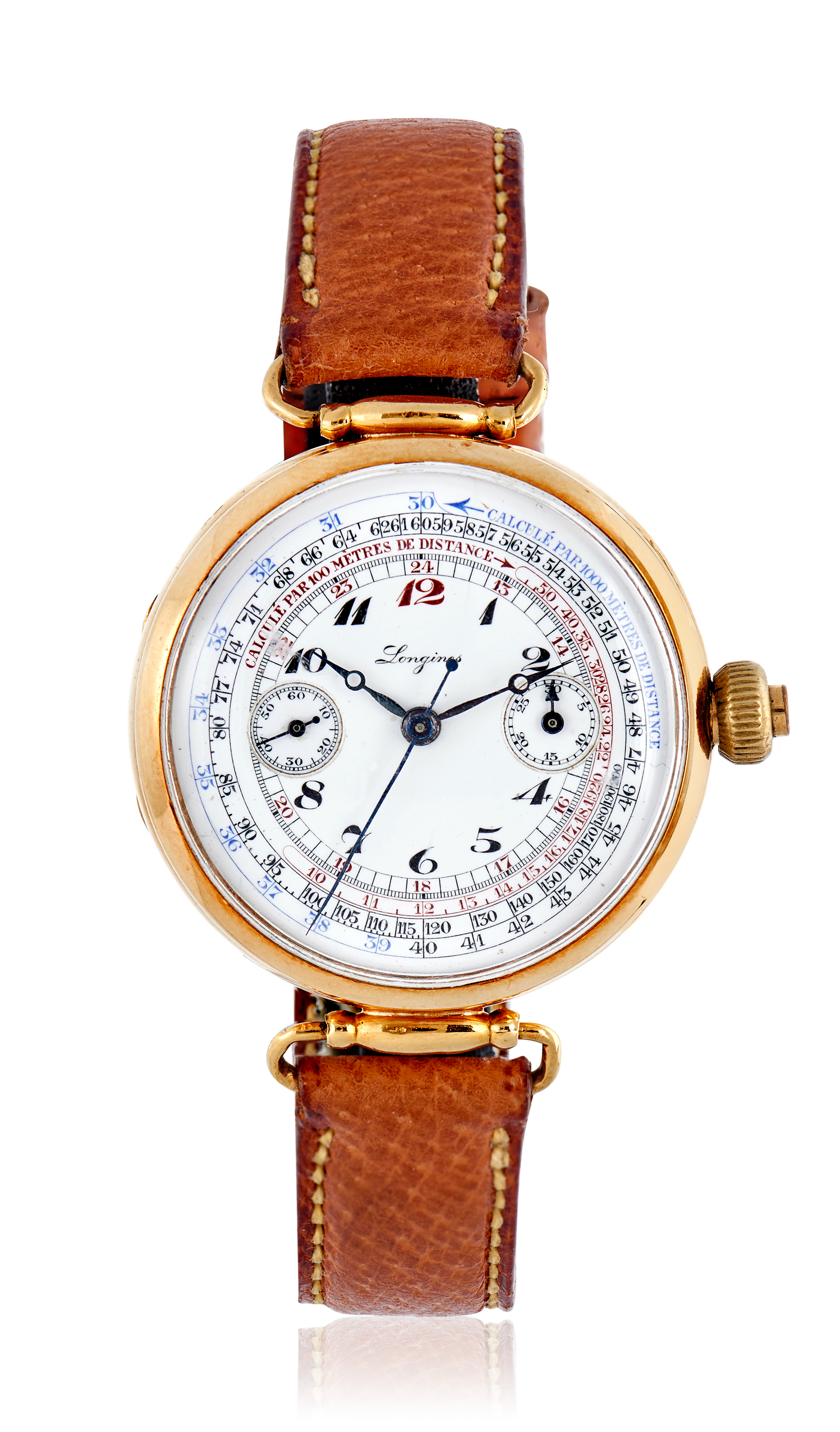 LONGINES GOLD HINGED SINGLE-BUTTON CHRONOGRAPH, Christie's
