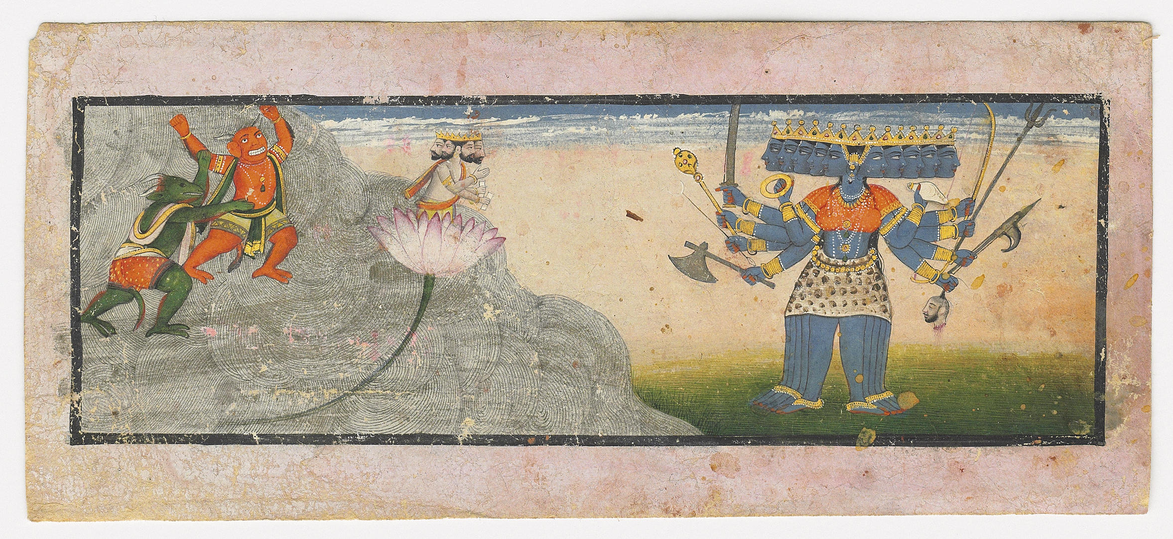 A FOLIO FROM A DEVI MAHATMAYA SERIES: MAHDU AND KAITABHA WITH BRAHMA ...