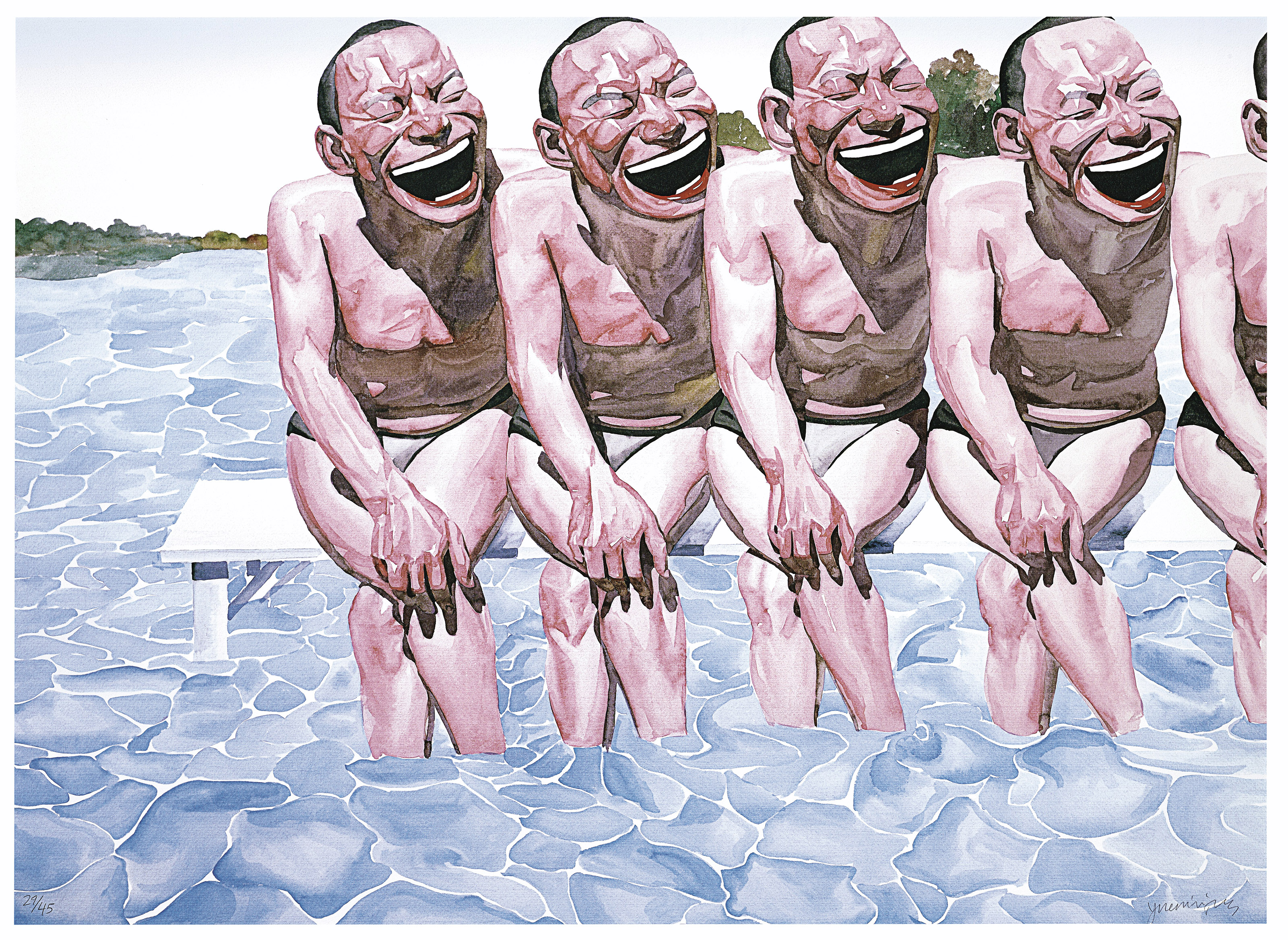 Yue Minjun (B. 1962), Smile! It's a Nice Reflection on You