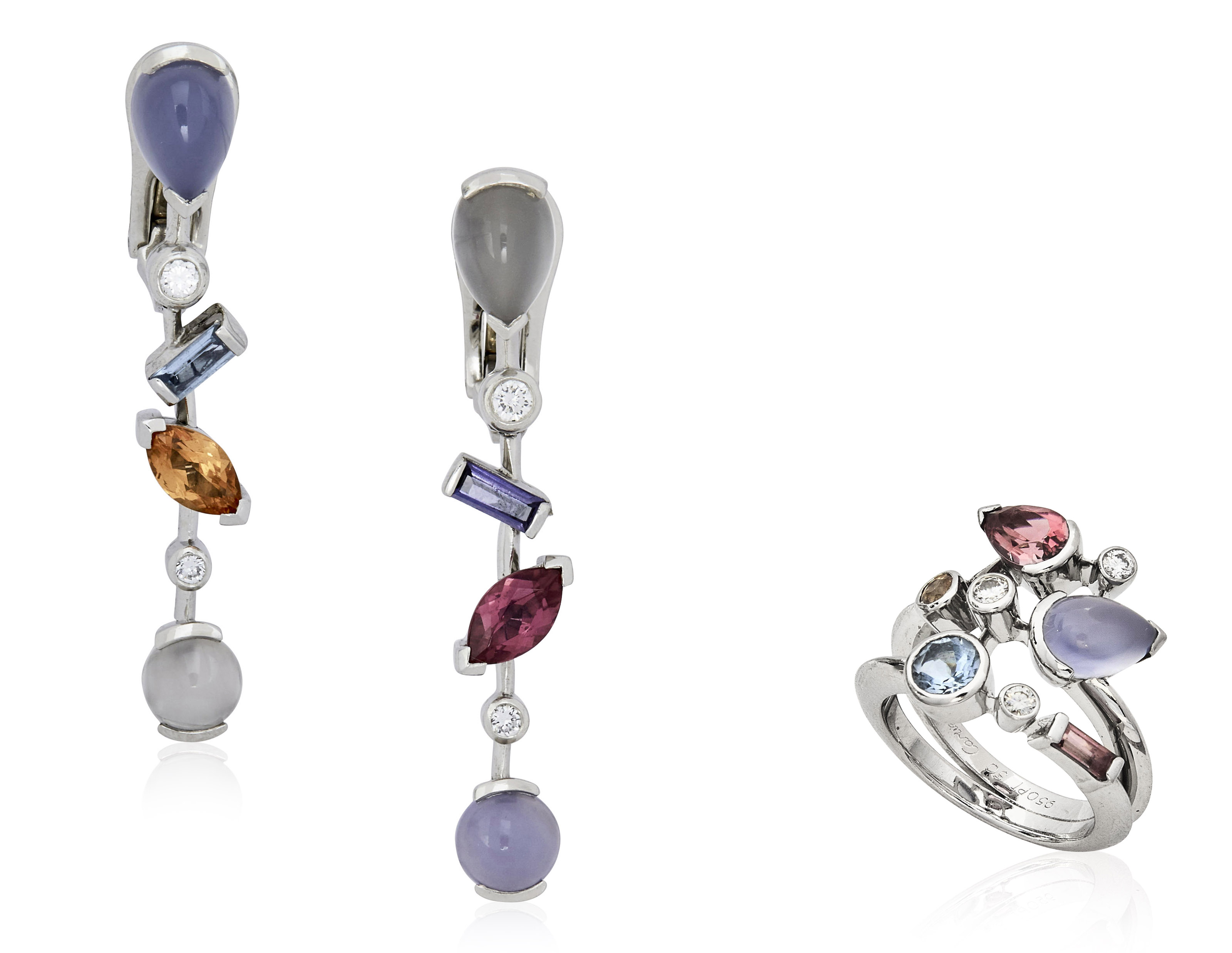 CARTIER MELI MELO MULTI GEM EARRINGS AND RING Christie s