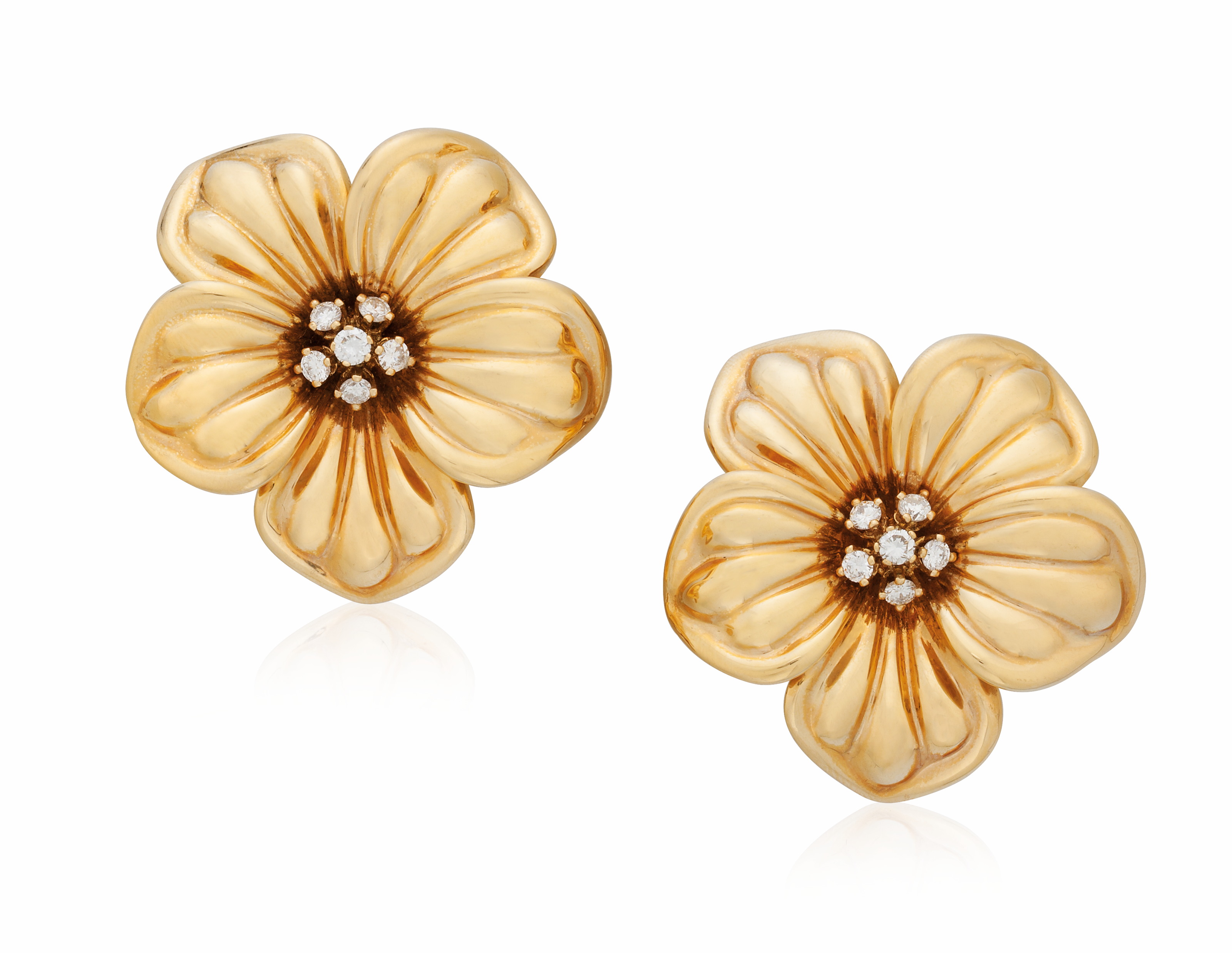VAN CLEEF ARPELS FLORAL DIAMOND EARRINGS, Christie's