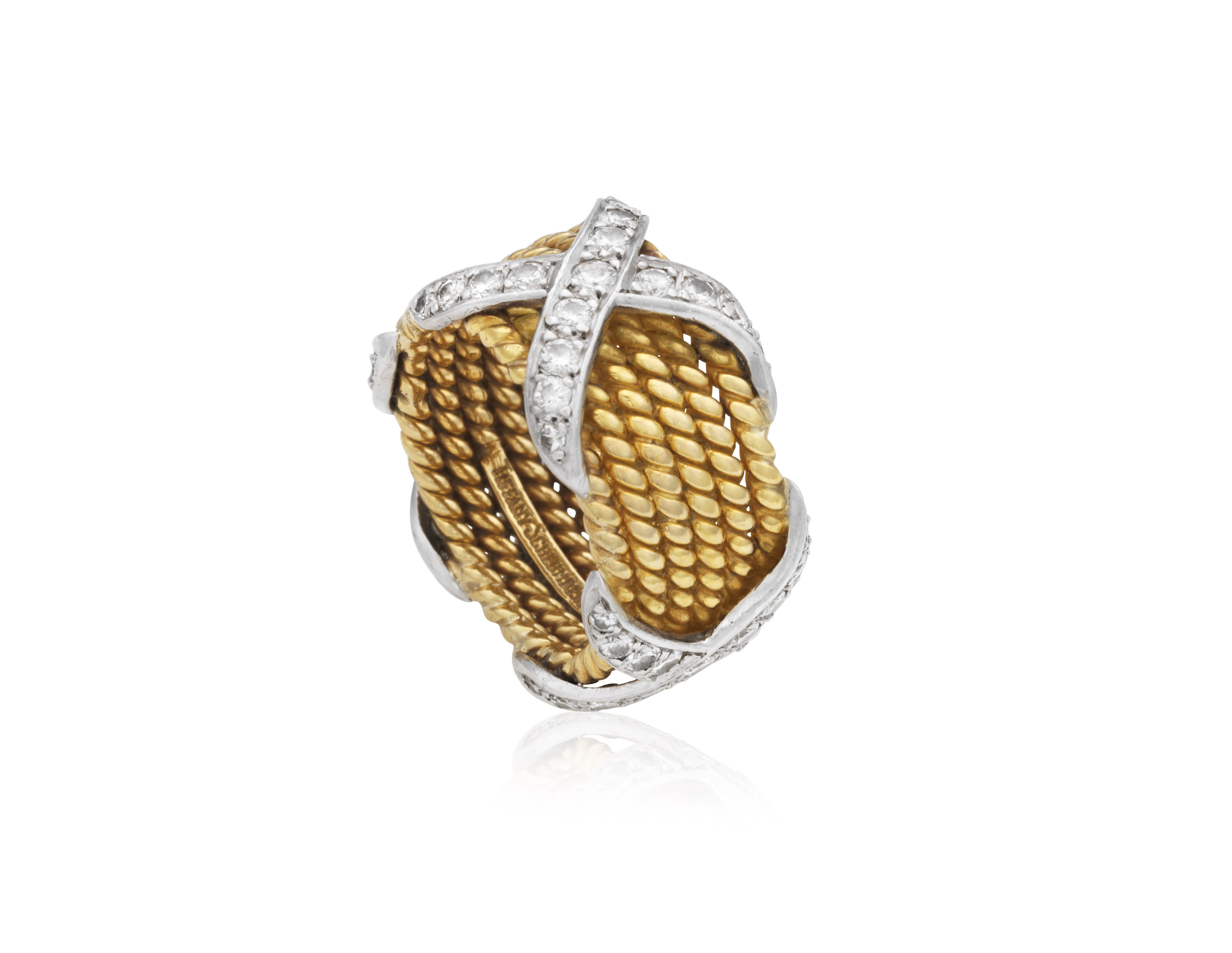 TIFFANY & CO. SCHLUMBERGER ROPE FIVE-ROW 'X' RING, | Christie's