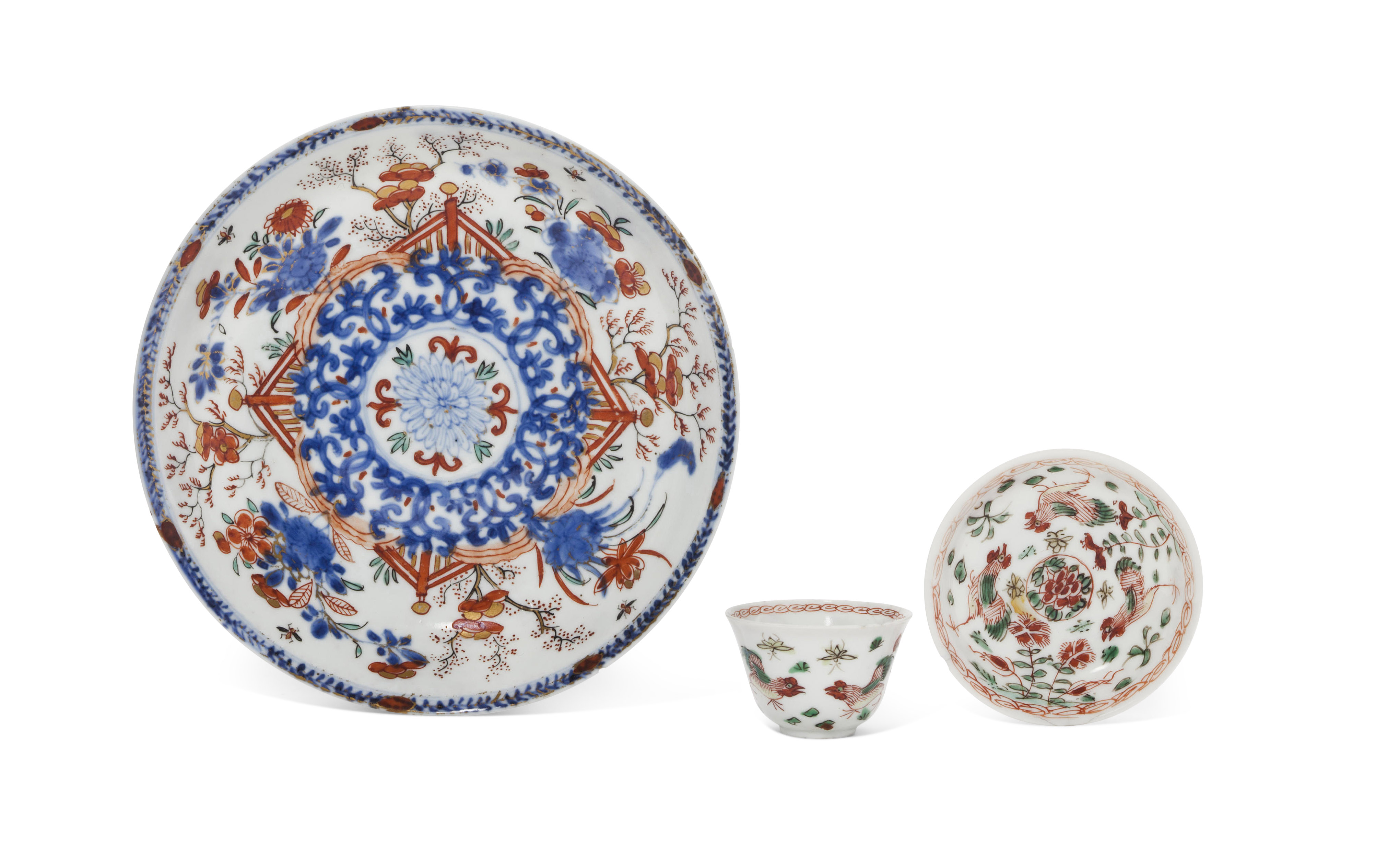 清康熙青花花卉纹盃碟三套, KANGXI PERIOD (1662-1722) | Christie's