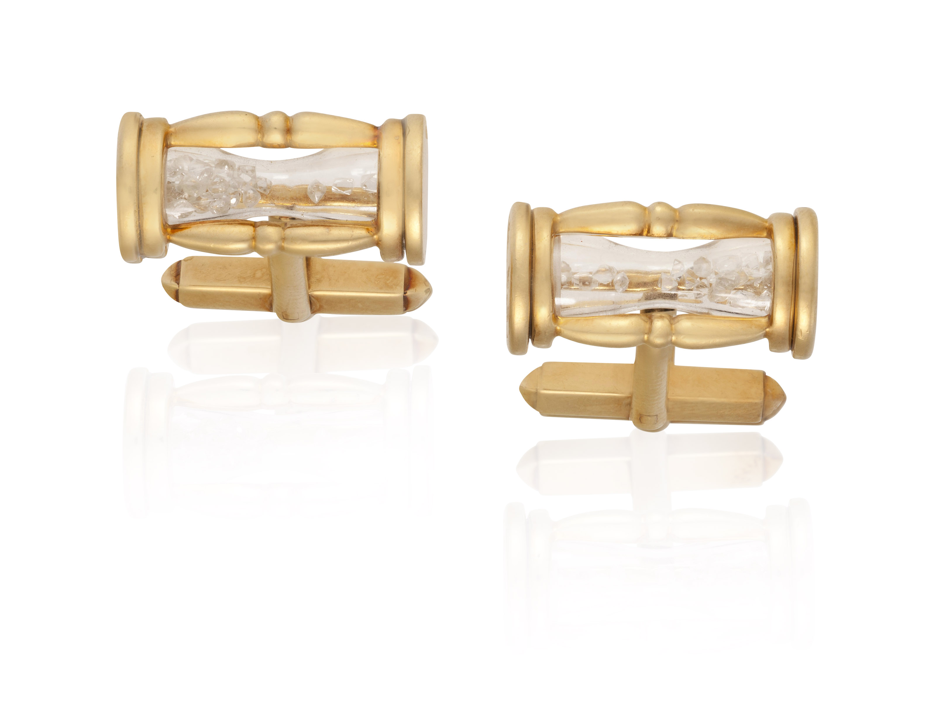 LOUIS GLICK GOLD AND DIAMOND HOURGLASS CUFFLINKS, Christie’s